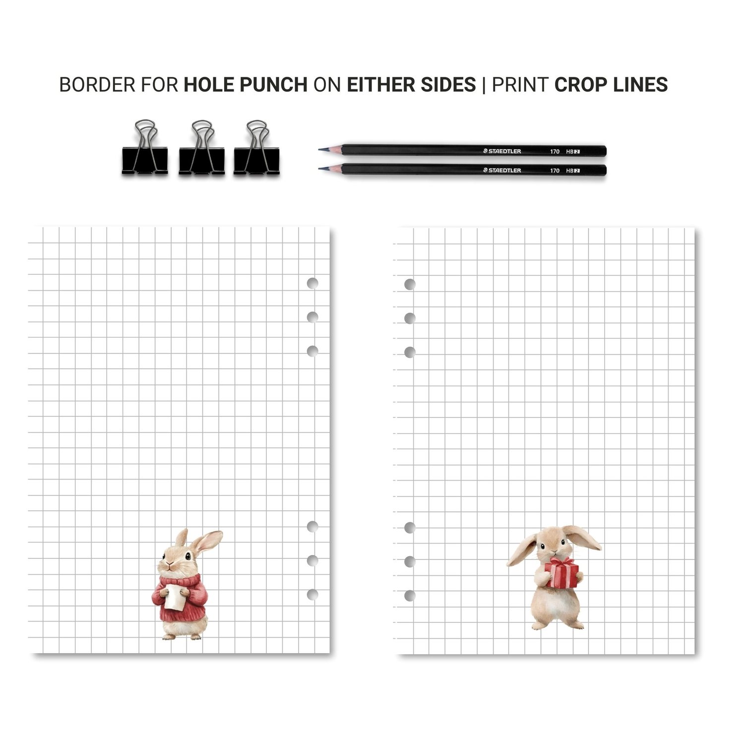 Christmas Notepad | Printable A6 Notepad | Festive Grid Paper