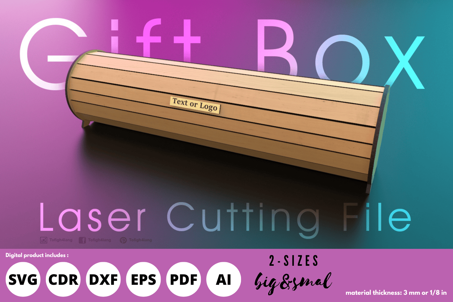 Circular Gift Box Laser Cut File | 2 Sizes SVG for Gift Packaging and Laser Cutting