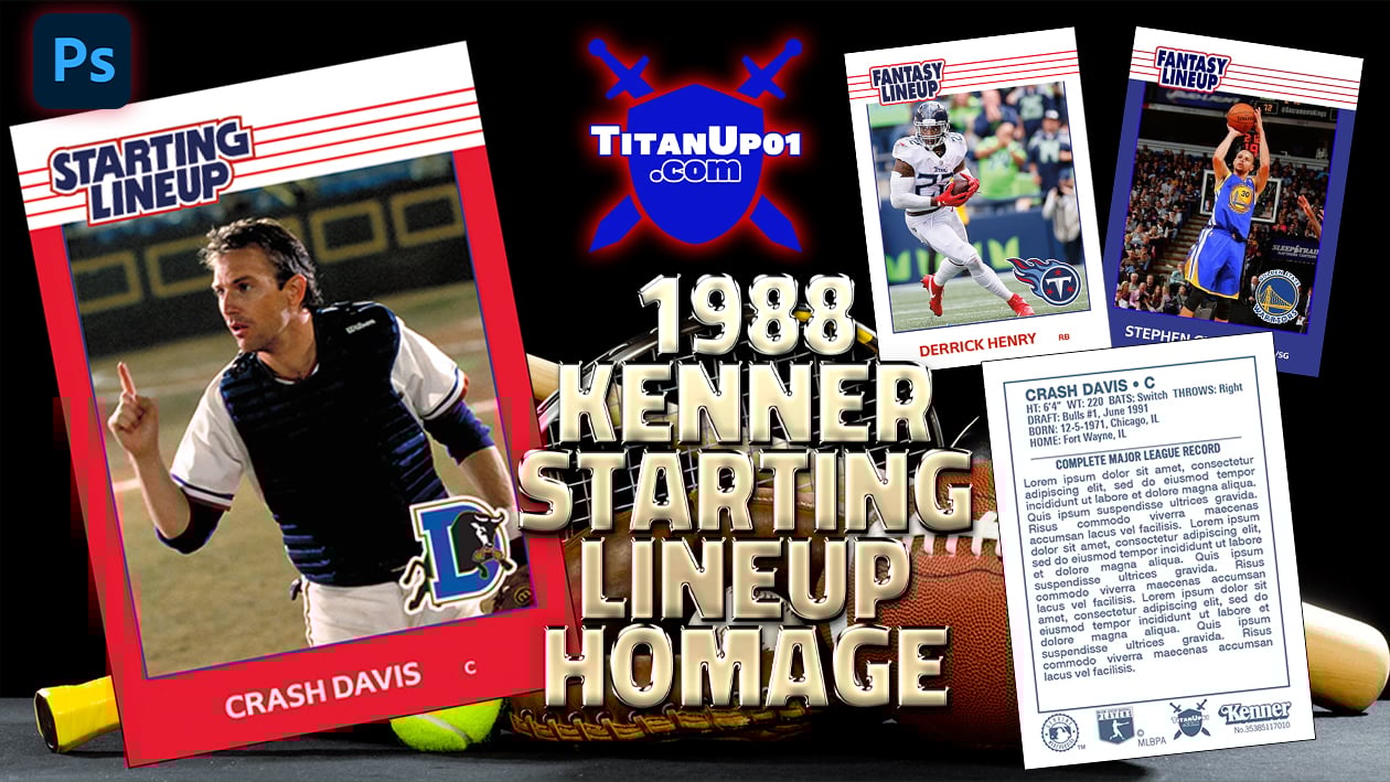 1988 Kenner Starting Lineup Homage Photoshop PSD Templates