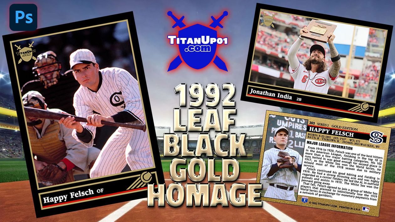 1992 Leaf Black Gold Baseball Homage Photoshop PSD Templates
