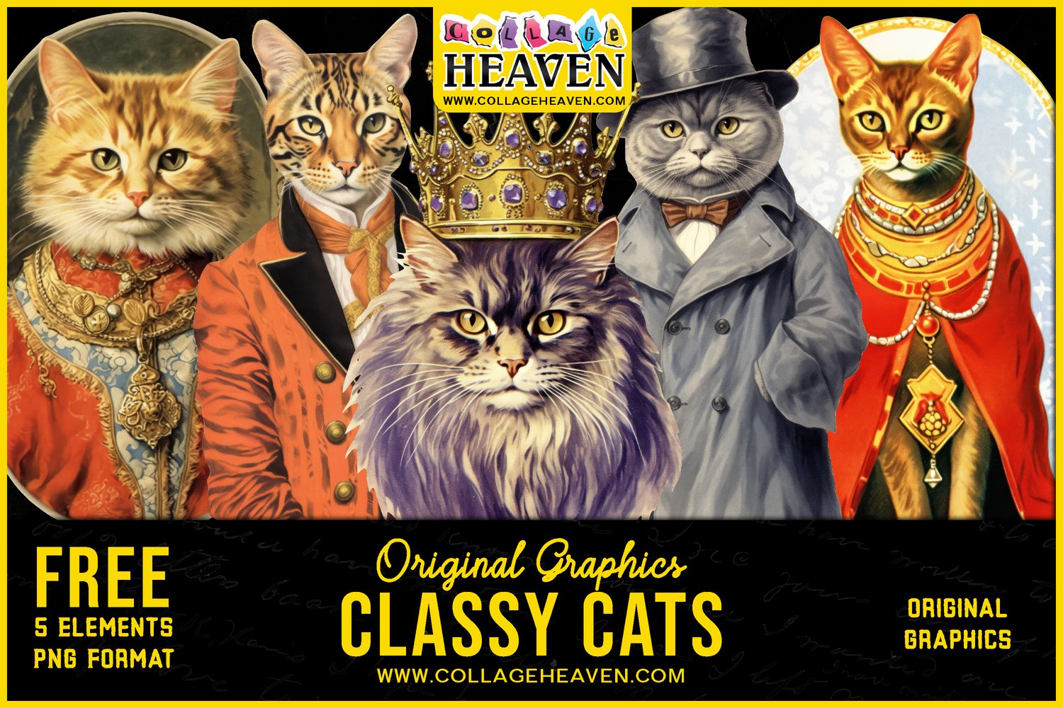 Vintage Classy Cats Freebie