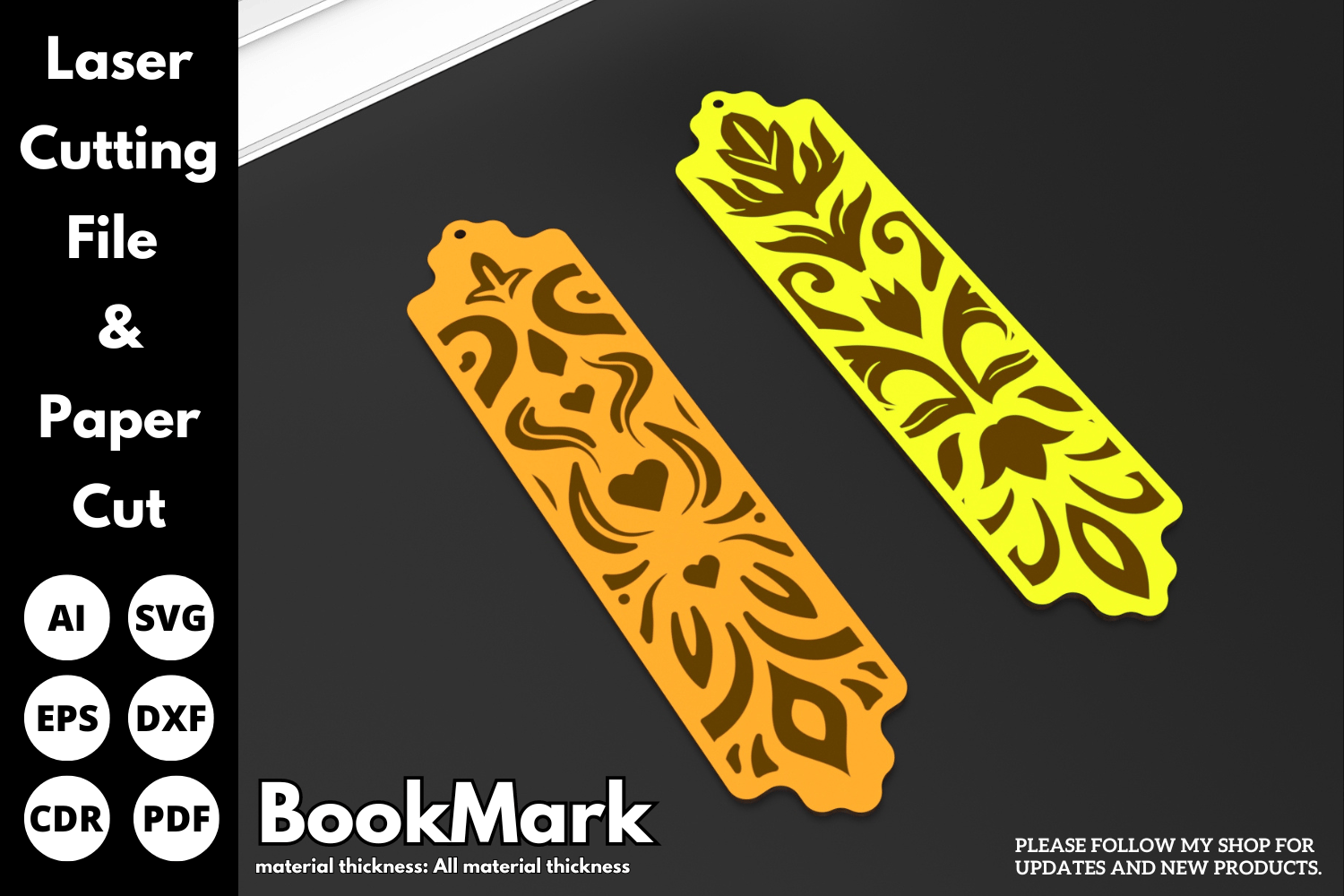 Vintage Floral Bookmark | Laser Cutting File | Bookmark Design for Laser Cut SVG File
