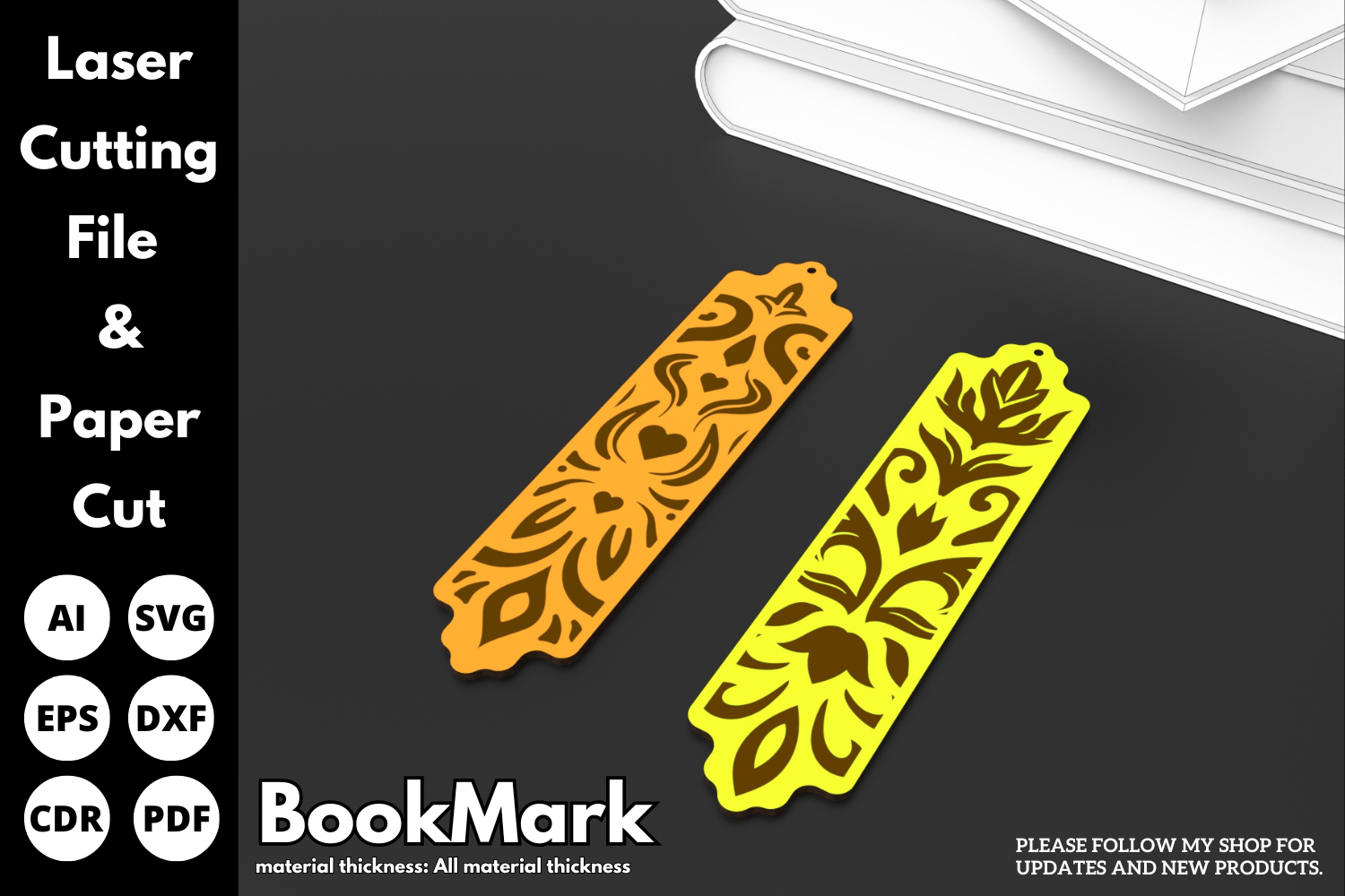 Vintage Floral Bookmark | Laser Cutting File | Bookmark Design for Laser Cut SVG File