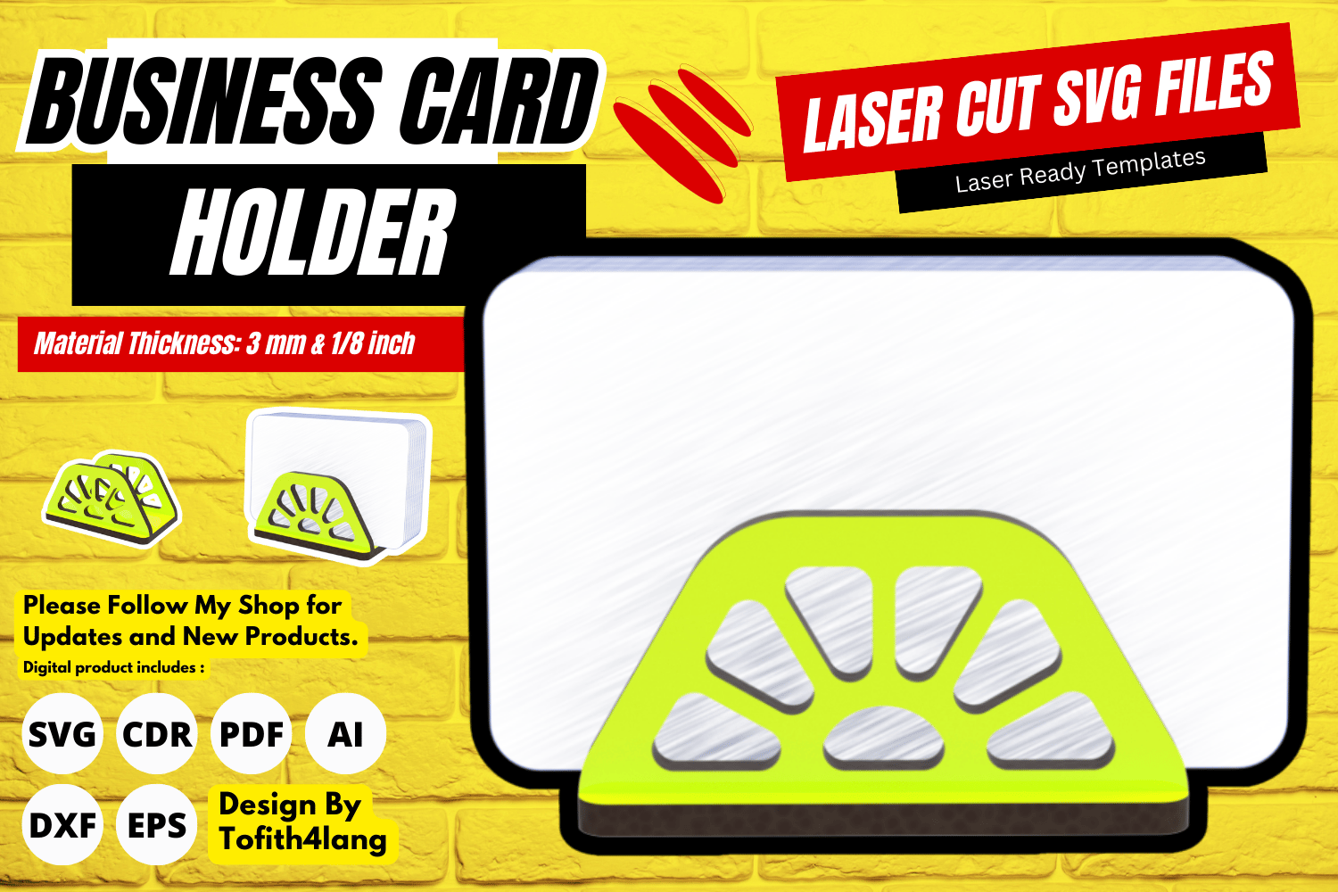 Business Card Holder | Laser Cutting File | Unique Card Stand SVG | Laser Cut File