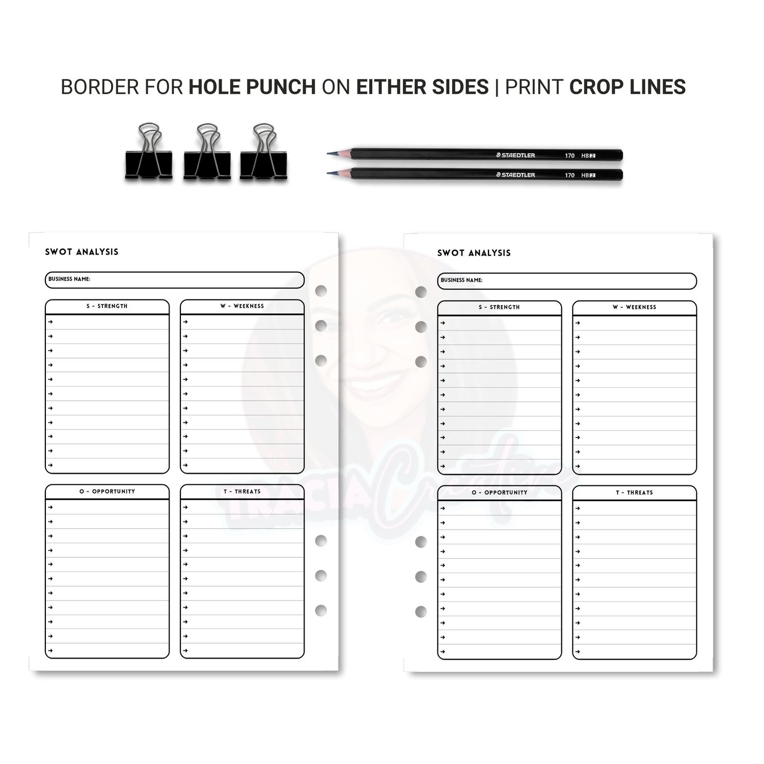 SWOT Analysis planner insert | Minimalist Business Tool