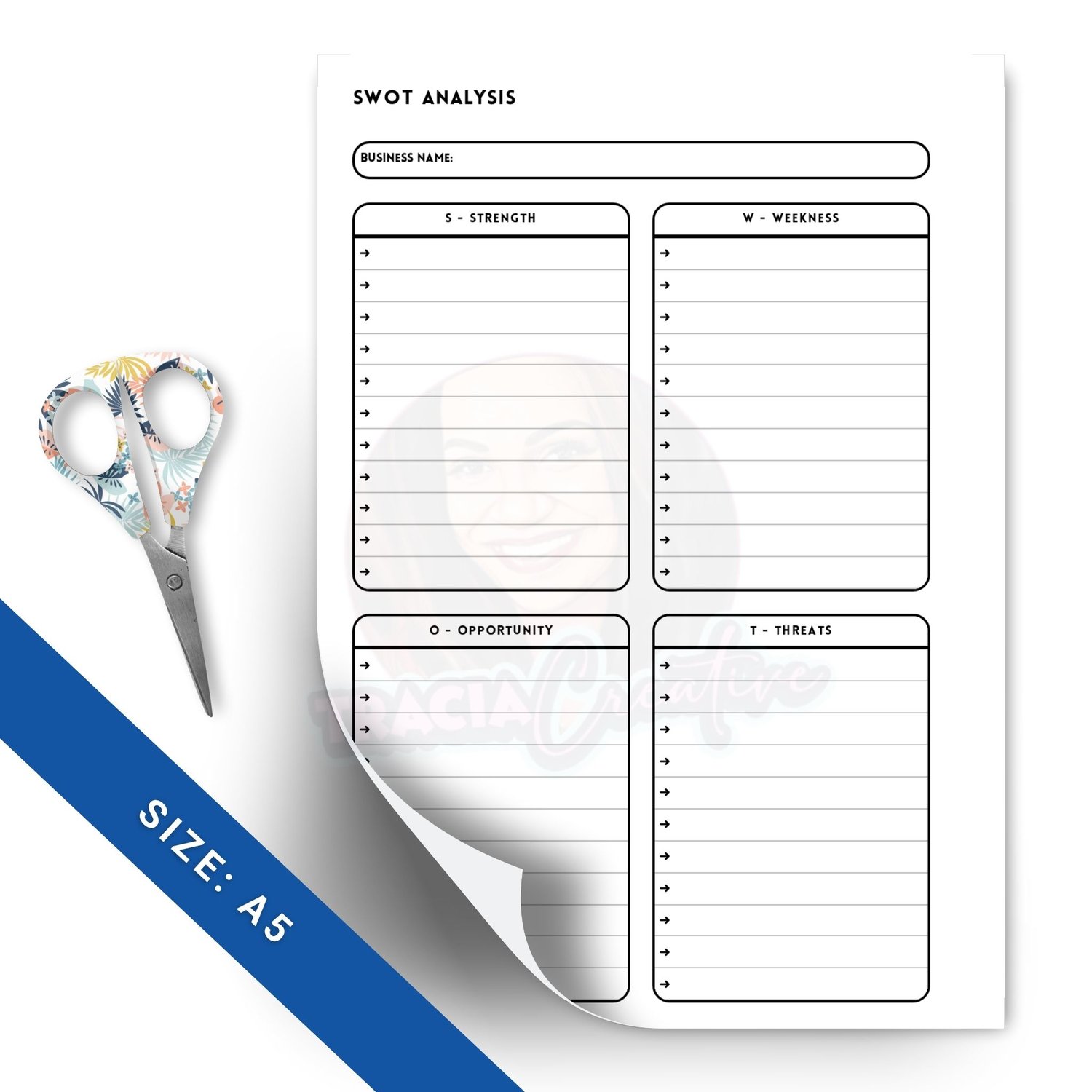 SWOT Analysis planner insert | Minimalist Business Tool