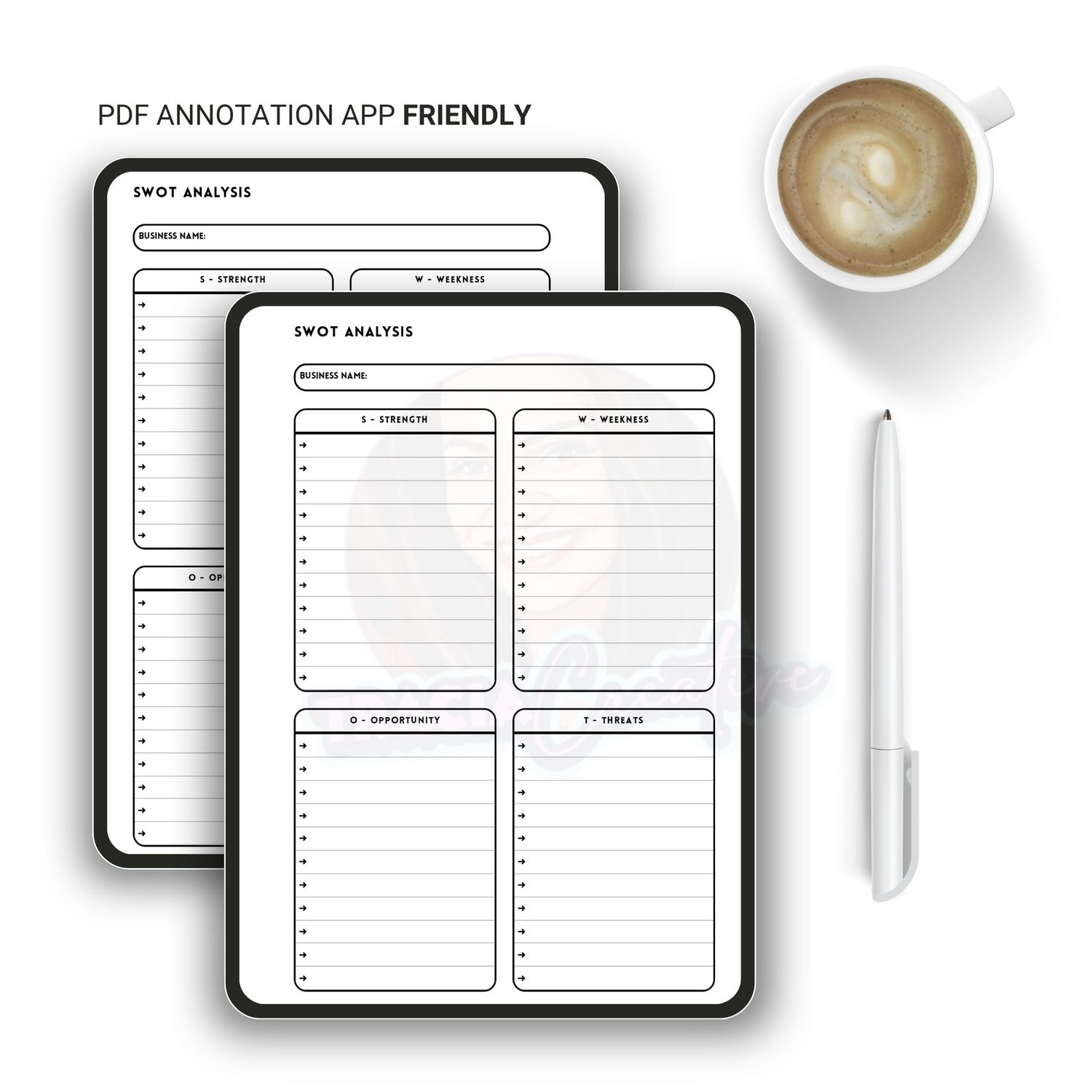 SWOT Analysis planner insert | Minimalist Business Tool