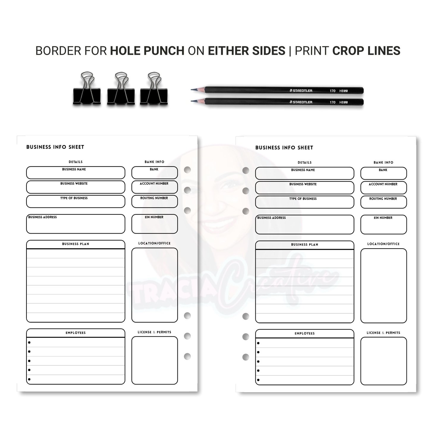 Business Info Sheet - Minimalist Printable | Instant Download