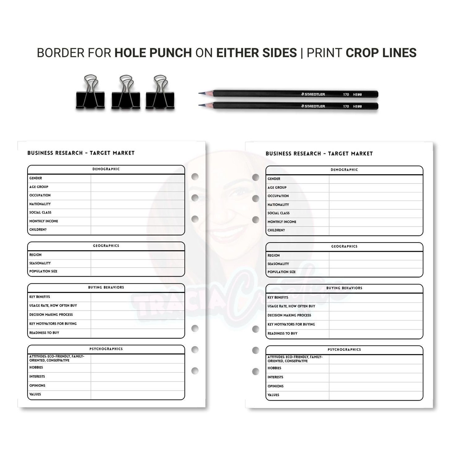 Target Market Planner Insert | Business Research Tool