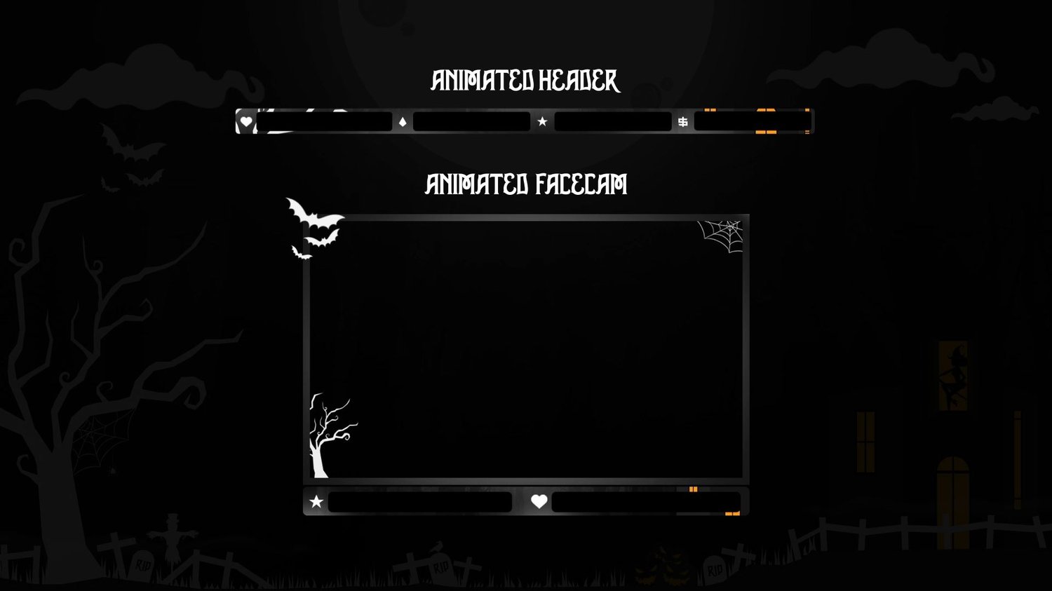 animated halloween header and facecam