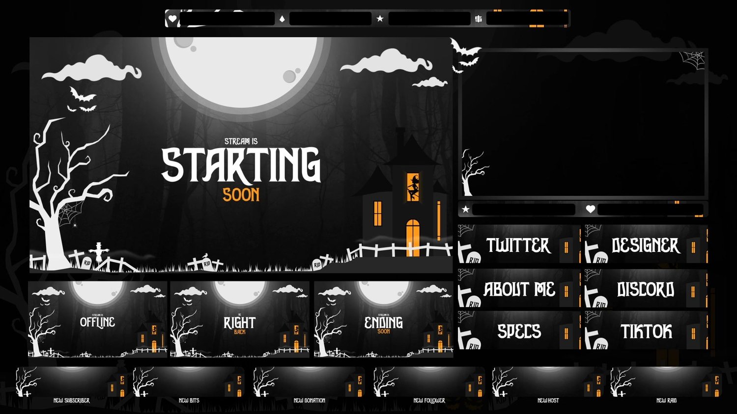 animated halloween stream overlay