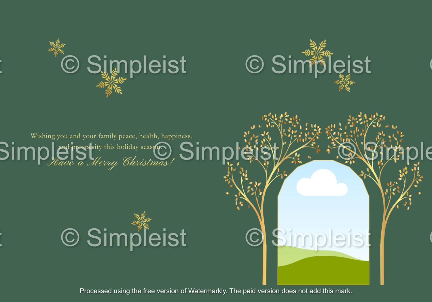 Customizable Festive Christmas Ornament Scene Folded Card Portrait | Digital Canva Template. Inside design