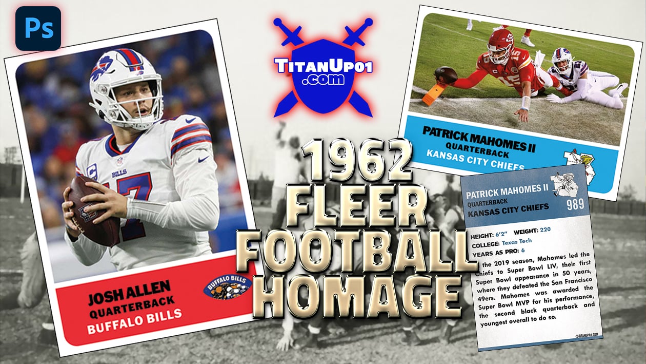 1962 Fleer Football Homage Photoshop PSD Templates