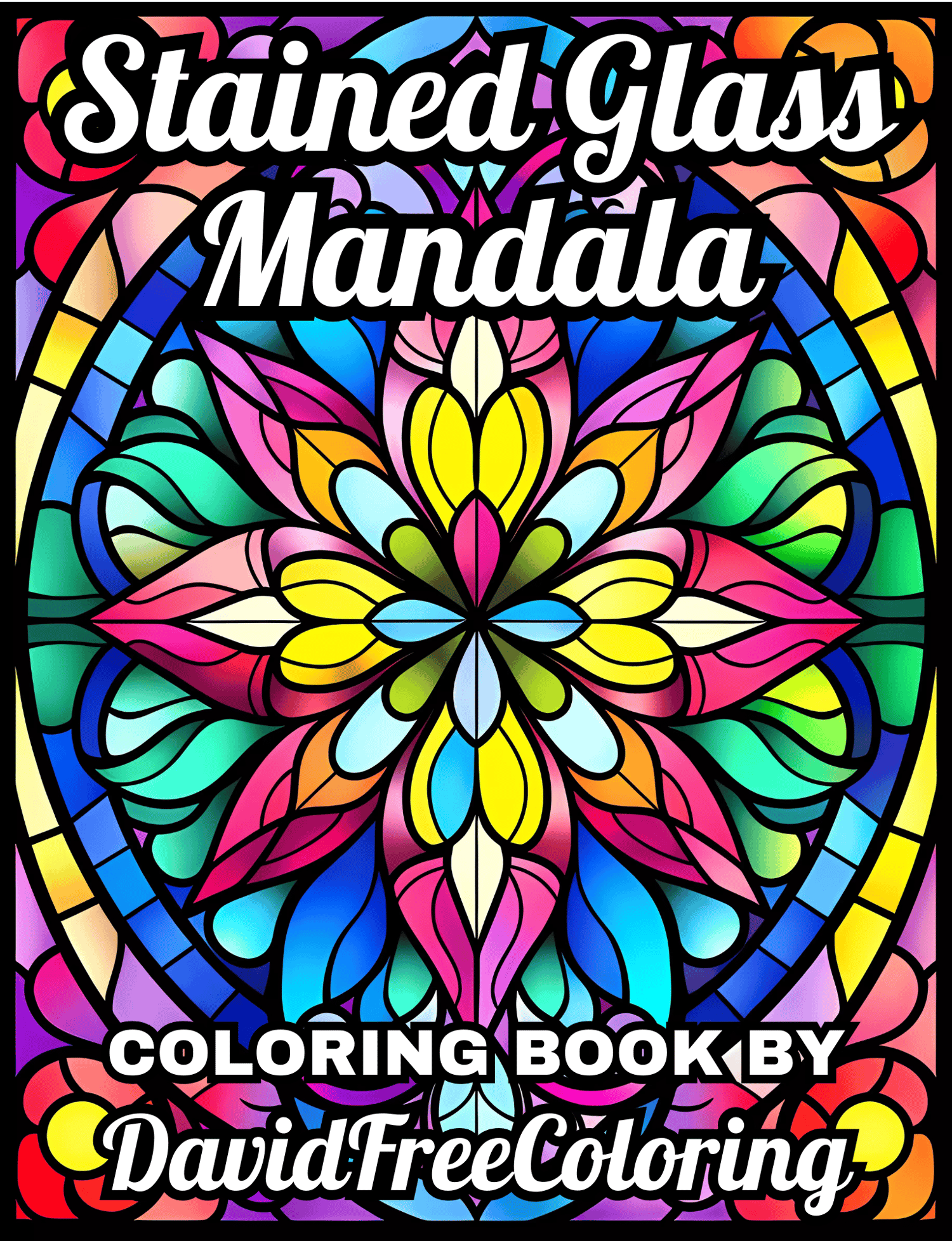 Stained Glass Mandala Coloring Book is a coloring book for adults with 80 Mandala Patterns images in Stained Glass look. Have fun coloring them creatively, both through the download of PNG and PDF files. Mandala Stained Glass Coloring Book Mandala Image A