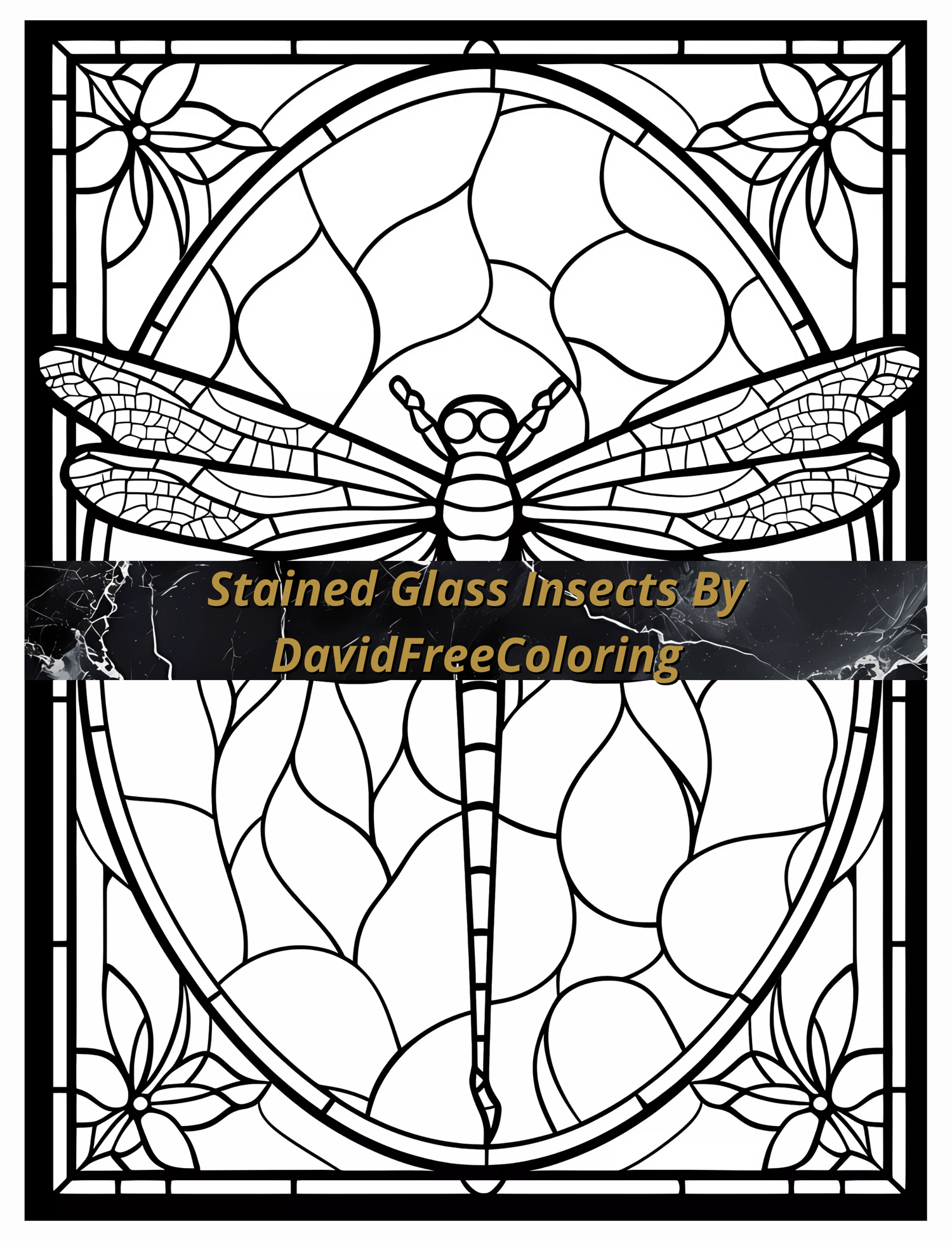 Stained Glass Insects Coloring Book is a coloring book for adults with 50 Insect images in Stained Glass look: butterflies, bees, spiders, and more. Have fun coloring them creatively, both through the download of PNG and PDF files. Insects Stained Glass C