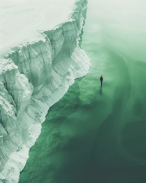 Ilustración hielo-mar-persona