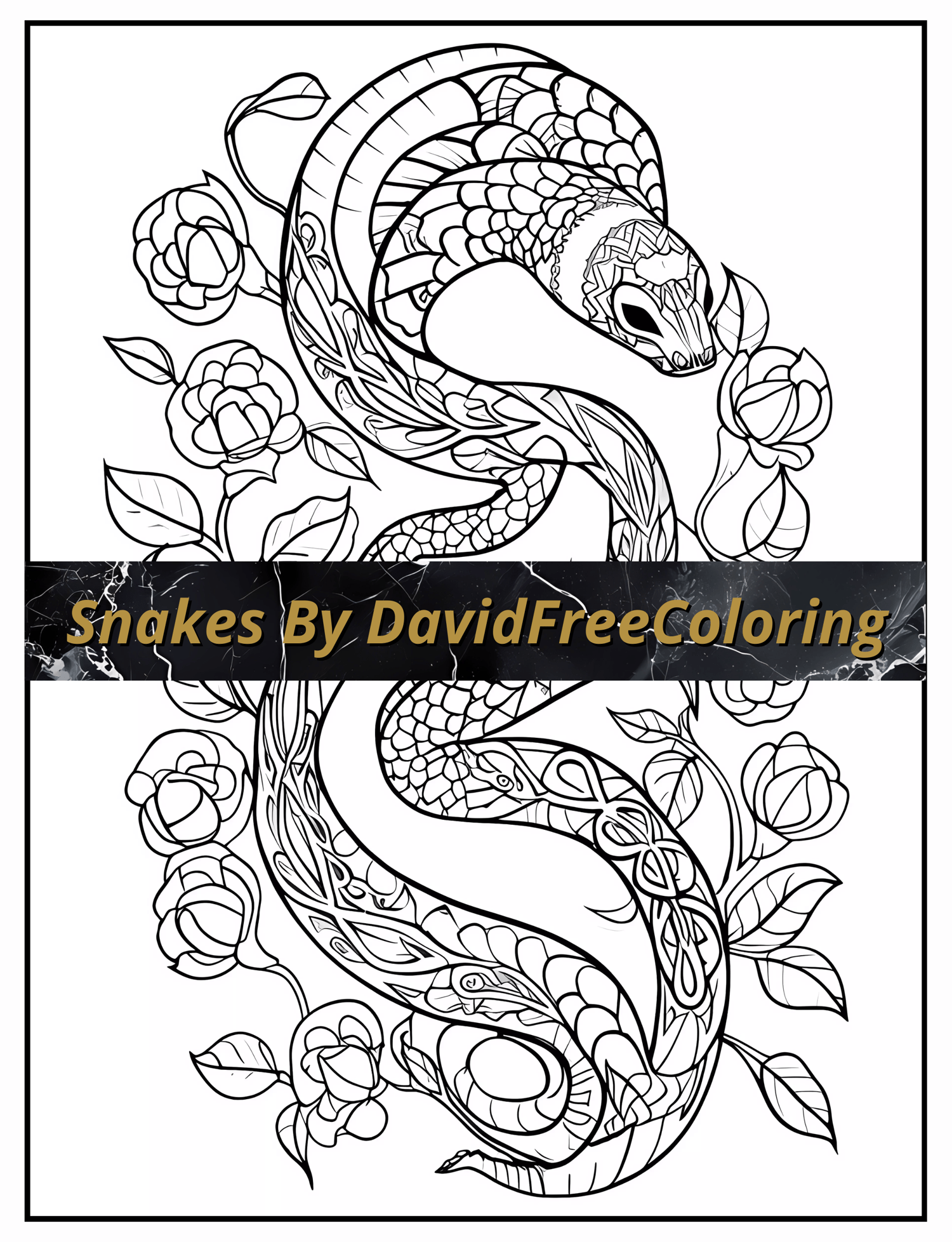 Snakes Coloring Book is a coloring book for adults with 40 Beautiful Snakes images to color creatively, both through the download of PNG and PDF files. Snakes Coloring Book Snakes Coloring Image for Adult Coloring Pages Snakes printable coloring book gift