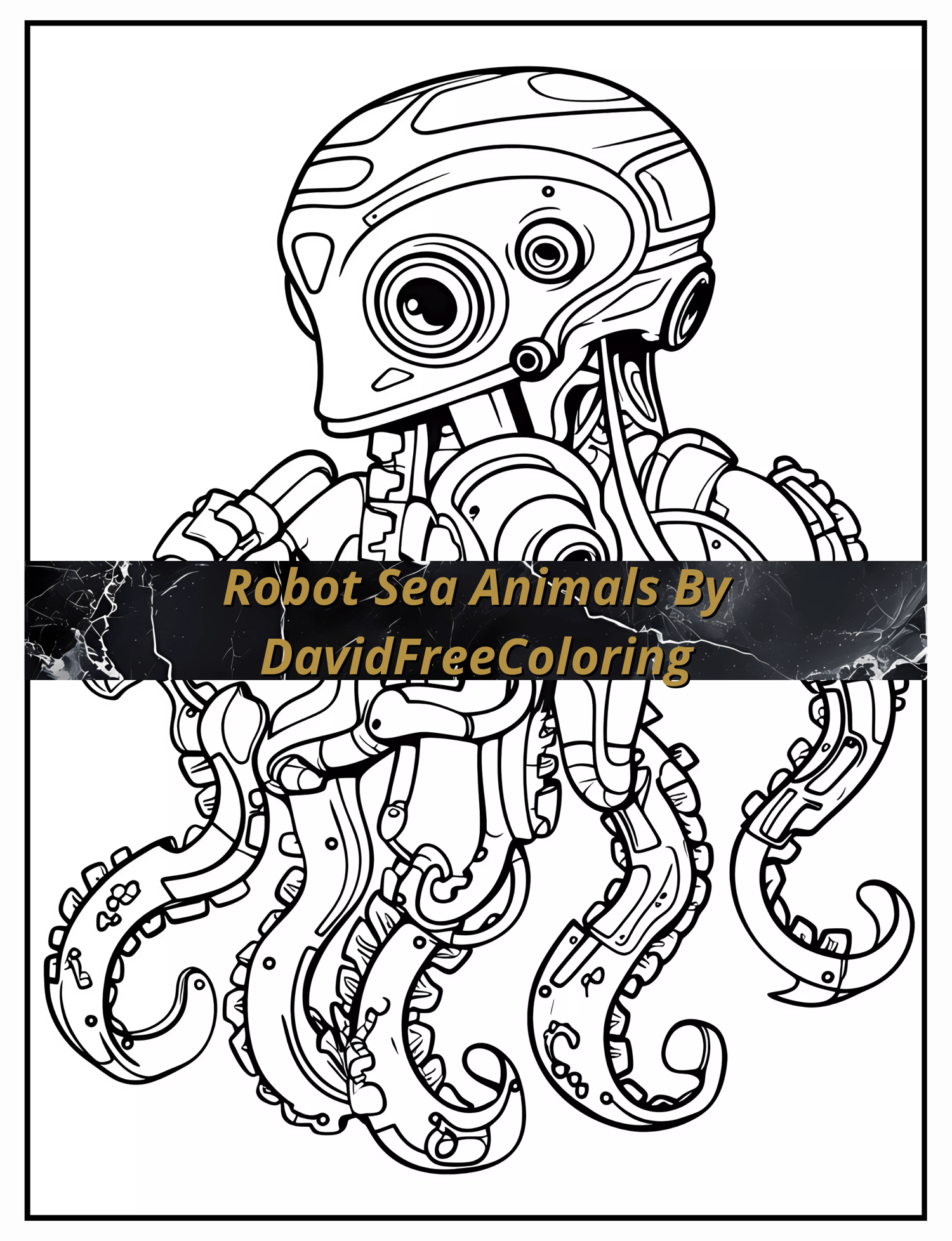 Robot Sea Animals Coloring Book is a coloring book for adults with 40 Mechanical Sea Animals to color creatively, both through the download of PNG and PDF files. Robot Sea Animals Coloring Book Robot Images for Adult Coloring Pages Sea Animals printable c