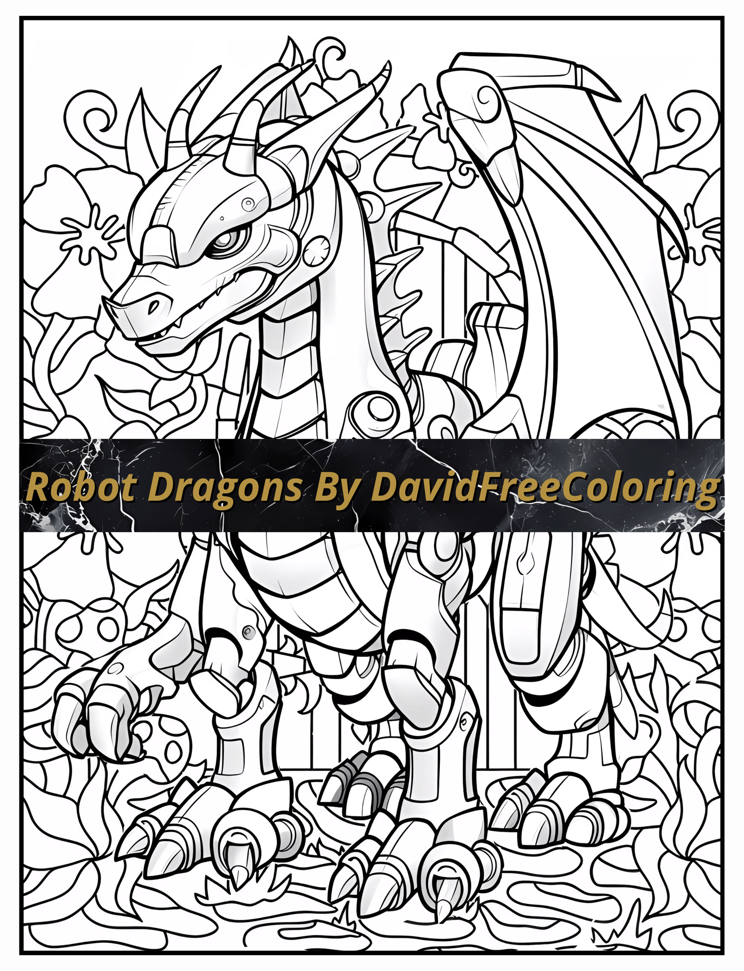 Robot Dragons Coloring Book is a coloring book for adults with 40 Mechanical Dragons to color creatively, both through the download of PNG and PDF files. Robot Dragons Coloring Book Robot Dragons Images for Adult Coloring Pages Dragons printable coloring 