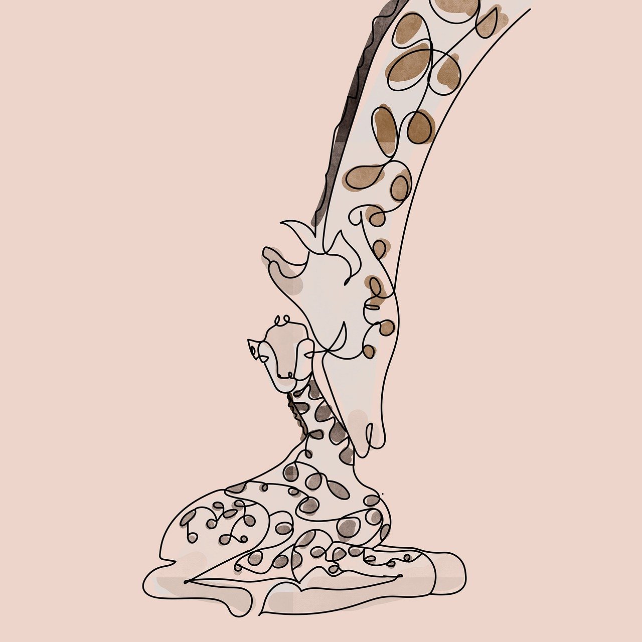 Dibujo de jirafas-madre y cría