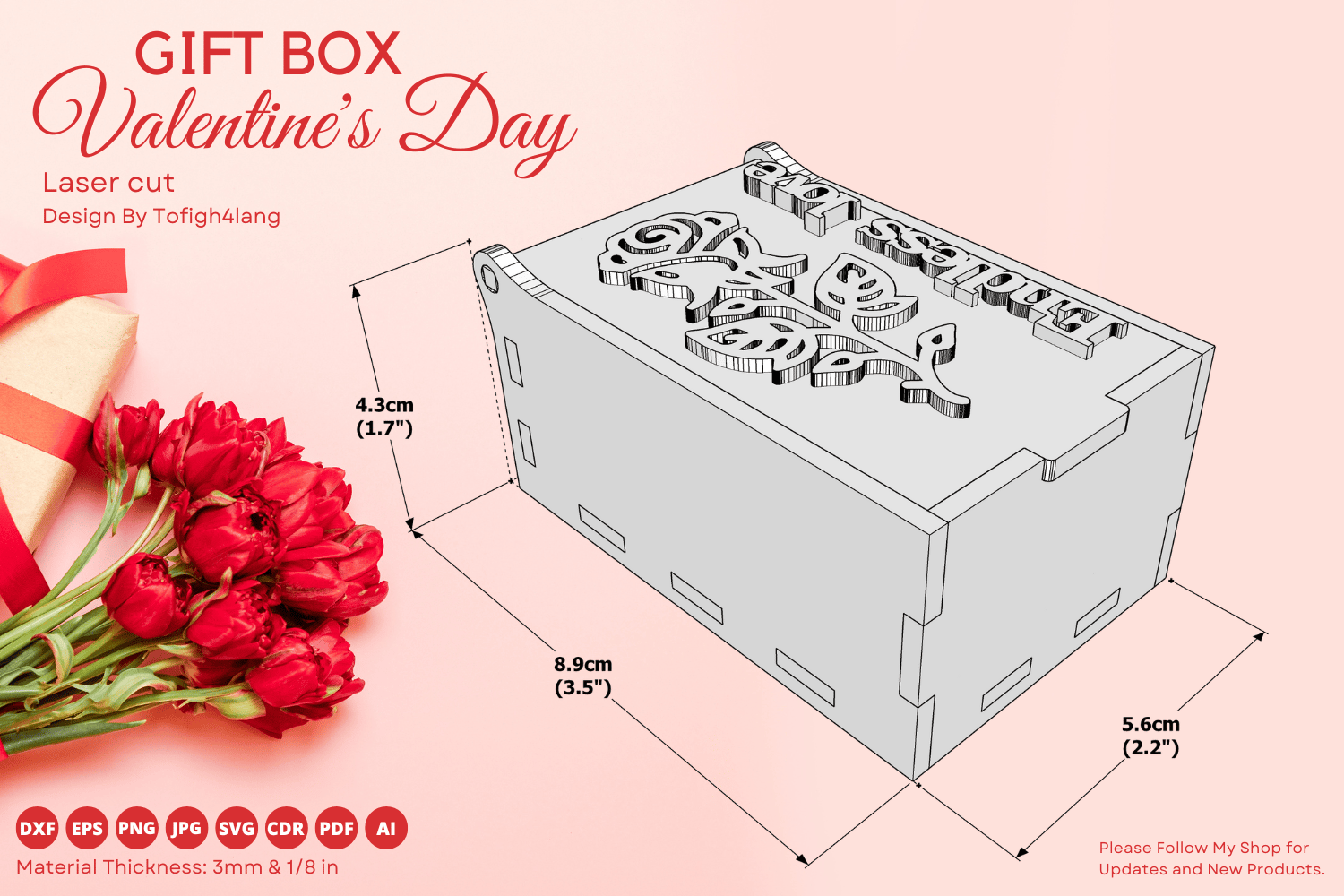 Valentine’s Day Gift Box | Endless Love | Laser Cut File | Decorative Gift Box Design