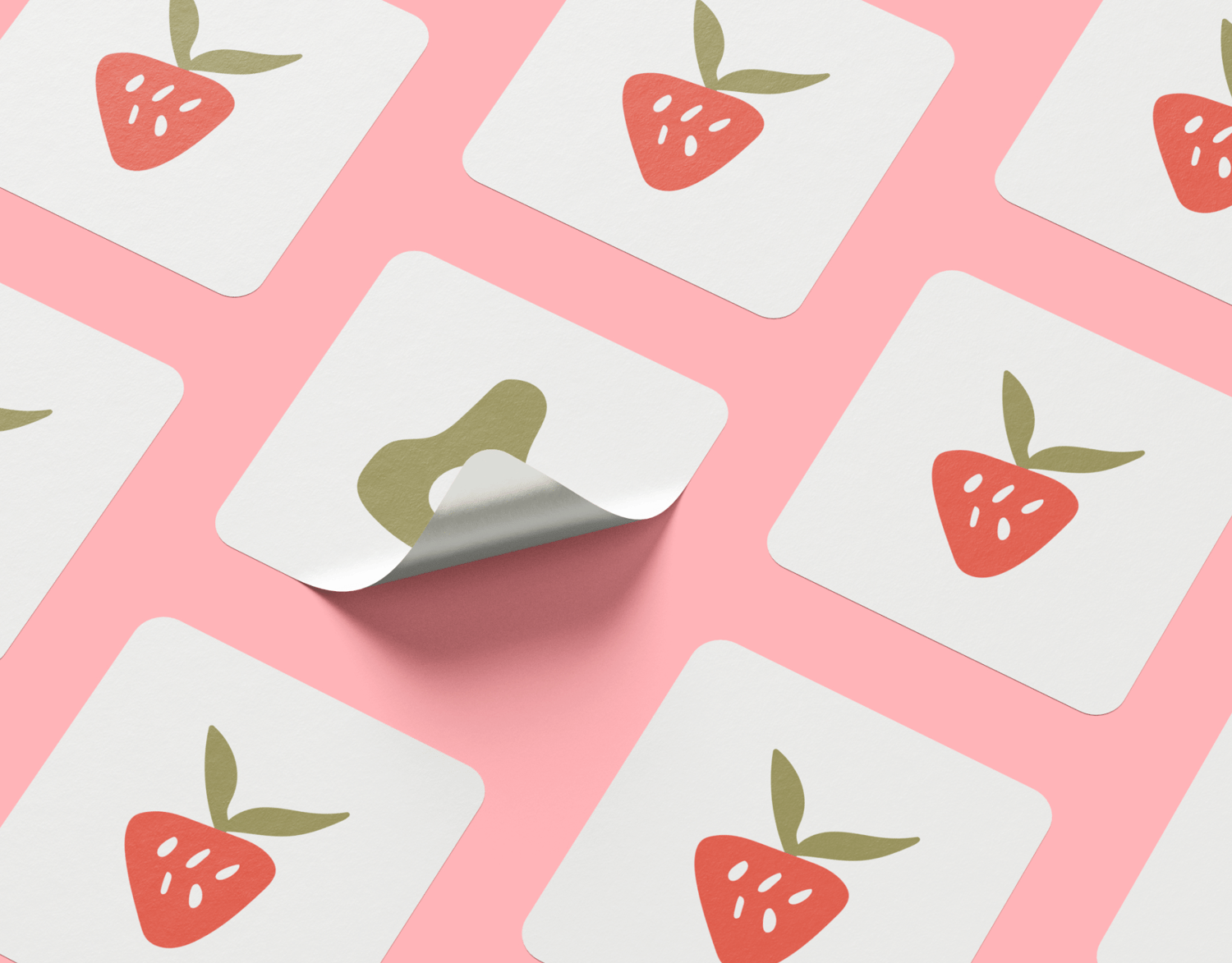 Image may contain: strawberry and avocado stickers using boho illustration style.