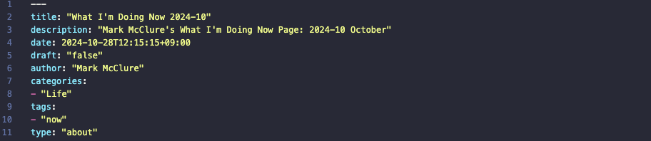 What I am Doing Now - October 2024 - by writer, Mark McClure