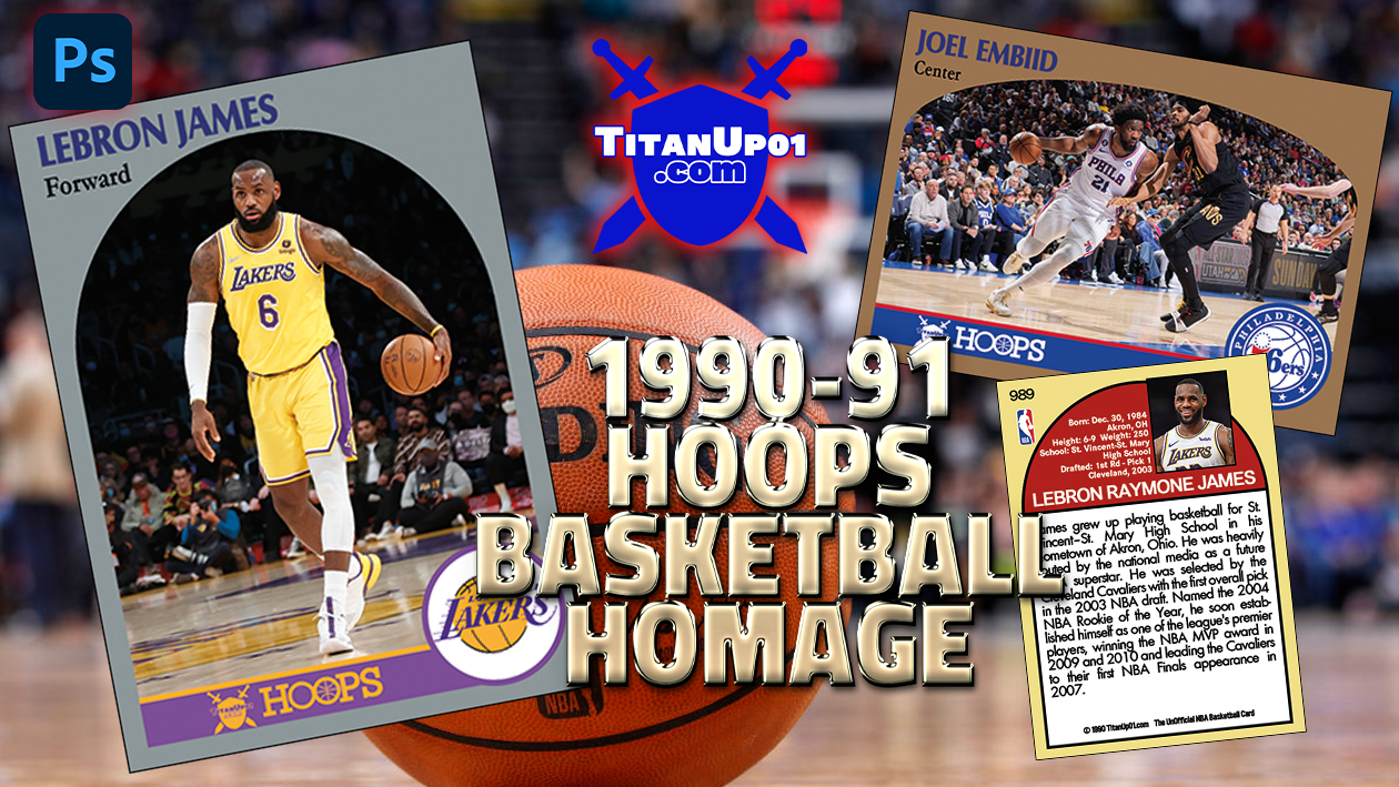 1990-91 Hoops Basketball Homage Photoshop PSD Templates