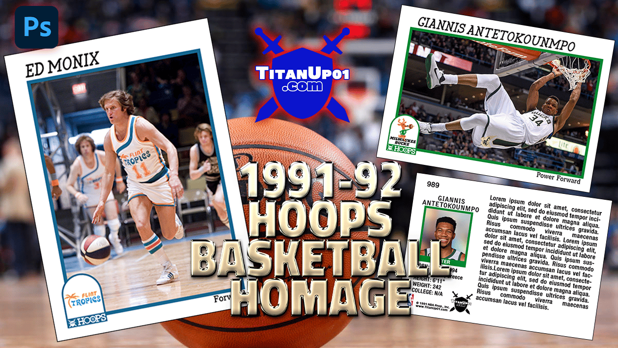 1991-92 Hoops Basketball Homage Photoshop PSD Templates