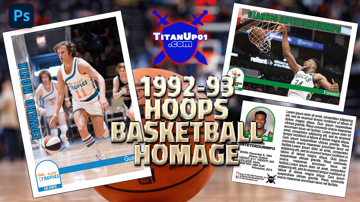 1992-93 Hoops Basketball Homage Photoshop PSD Templates
