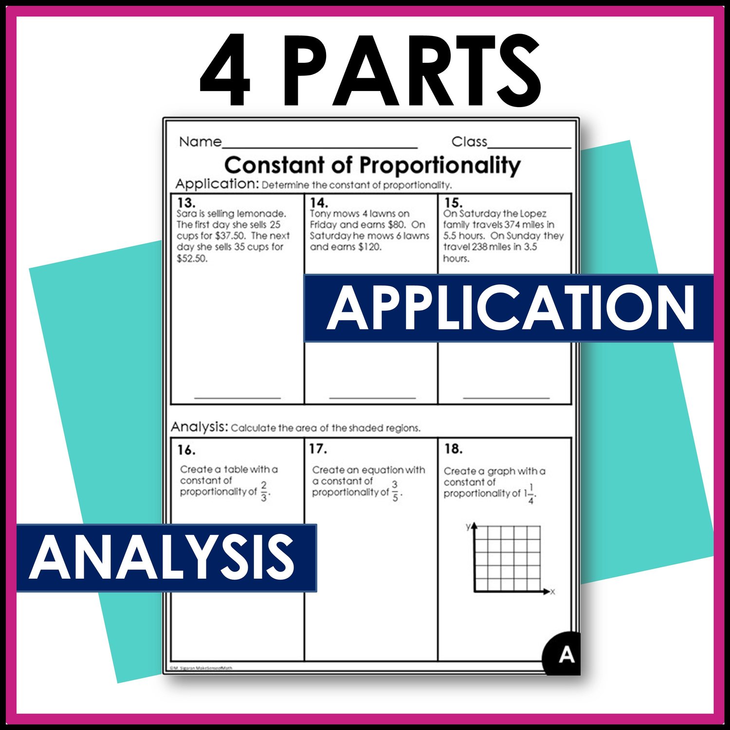 Constant of Proportionality Worksheets