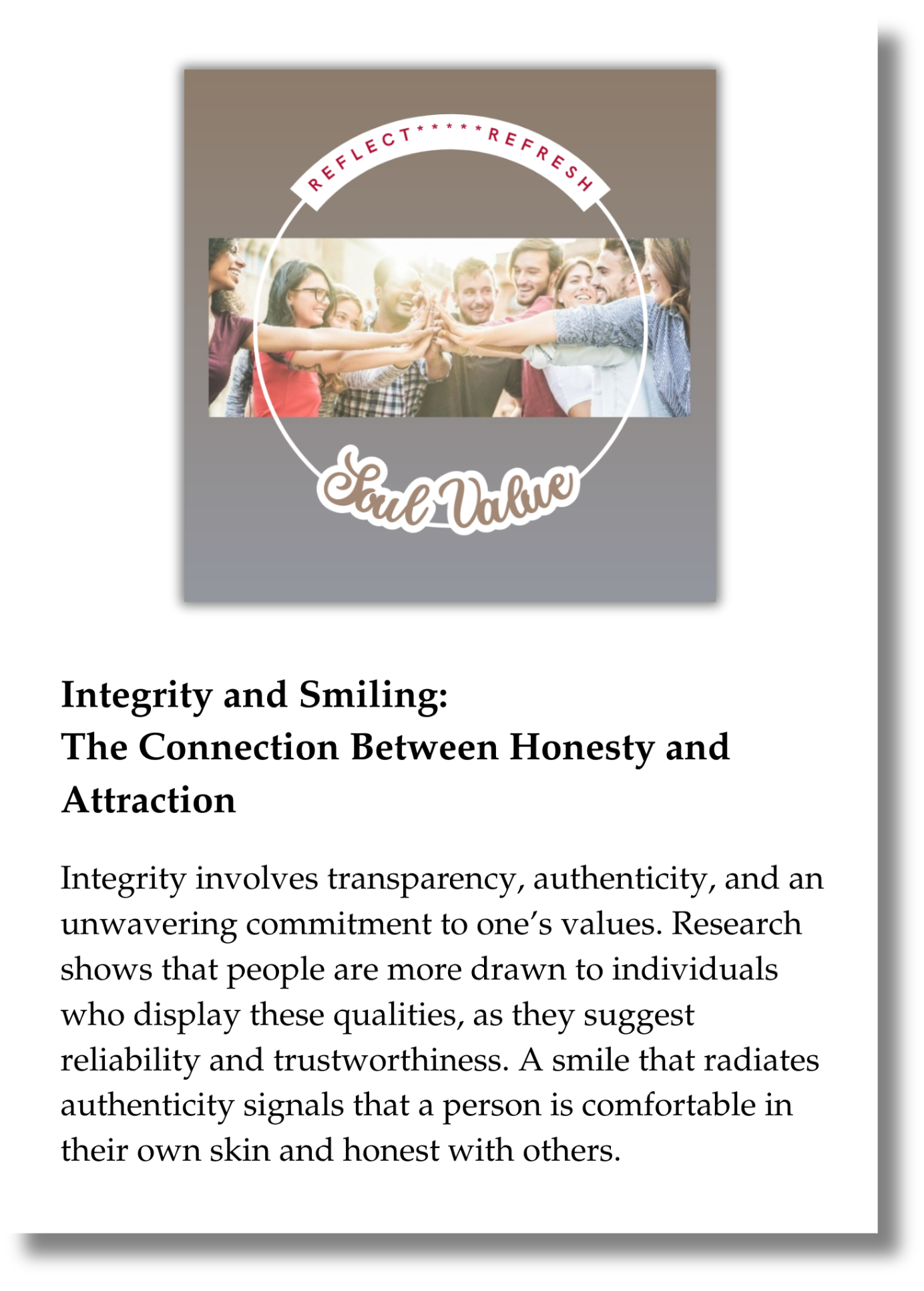 info article smiling