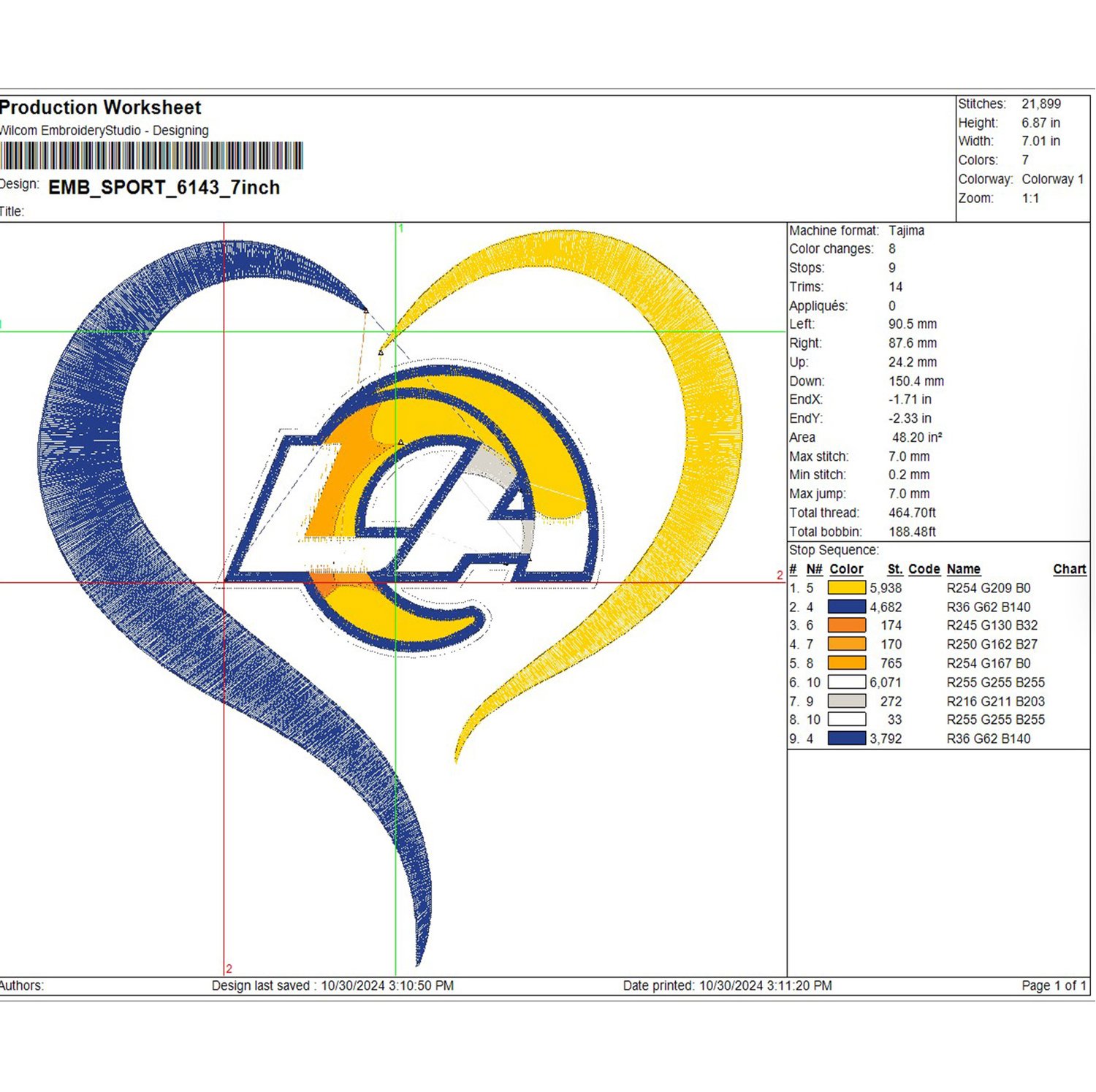 Los Angeles Rams Heart Embroidery Designs, NFL Rams, NFL Embroidery ...