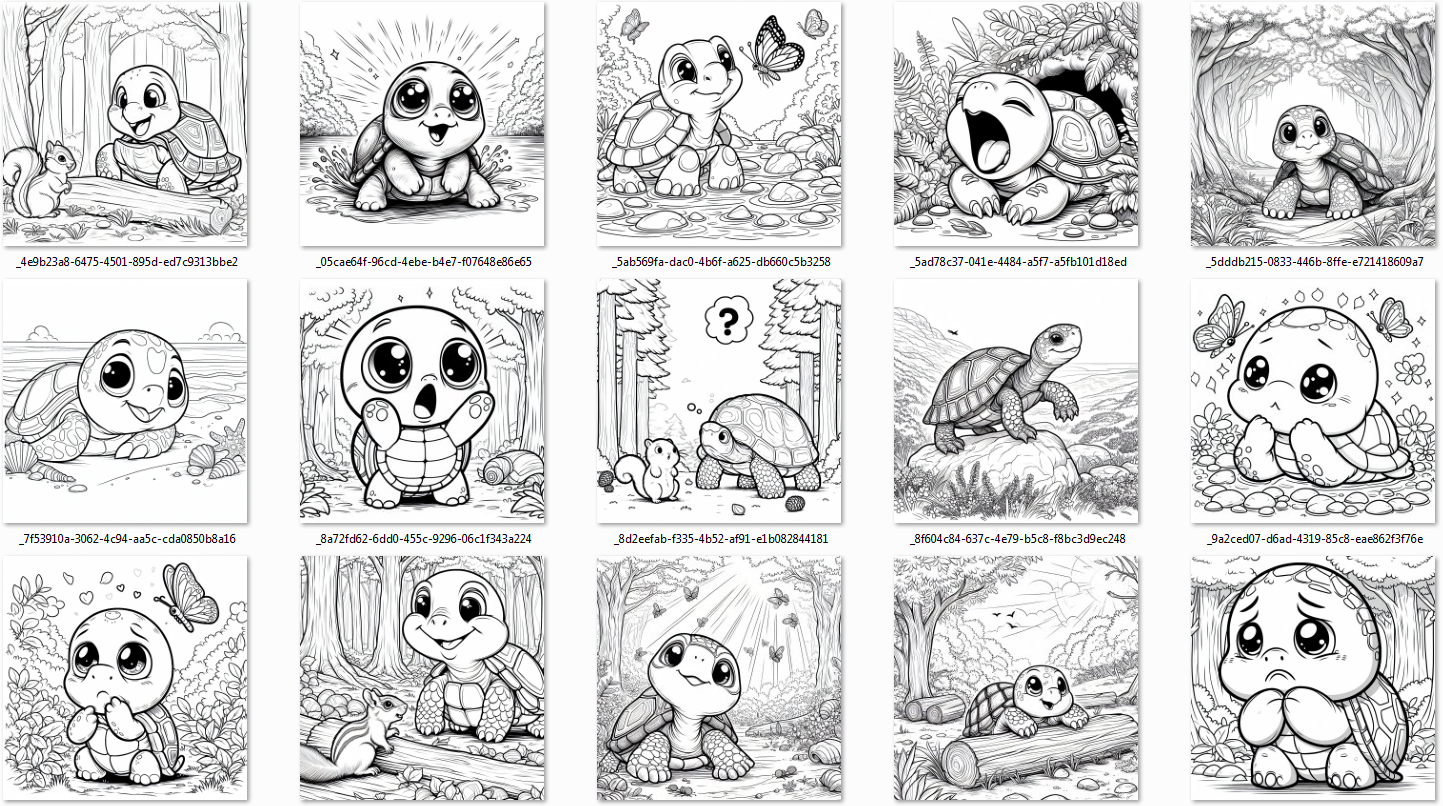 Turtle Adventures Coloring Pages for Kids