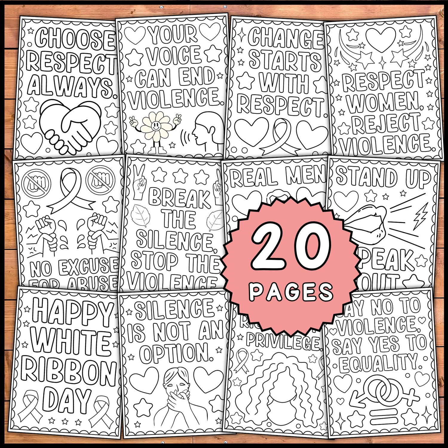 White Ribbon day Coloring Pages | International Day for the Elimination ...
