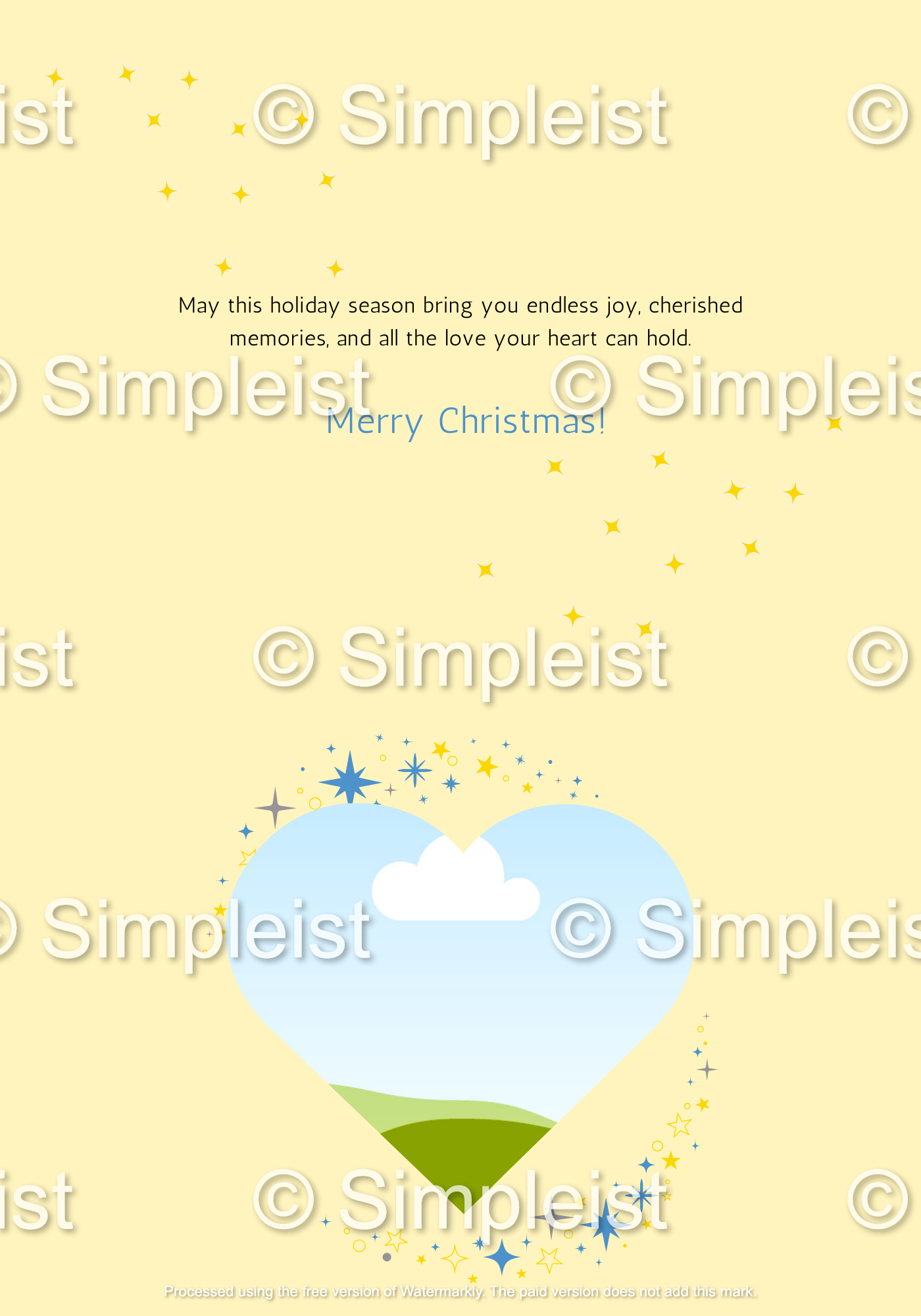 Customizable Minimalist Christmas Wishes Folded Card Landscape | Digital Canva Template. Inside design