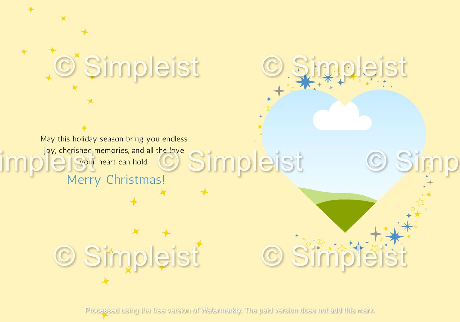 Customizable Minimalist Christmas Wishes Folded Card Portrait | Digital Canva Template. Inside design