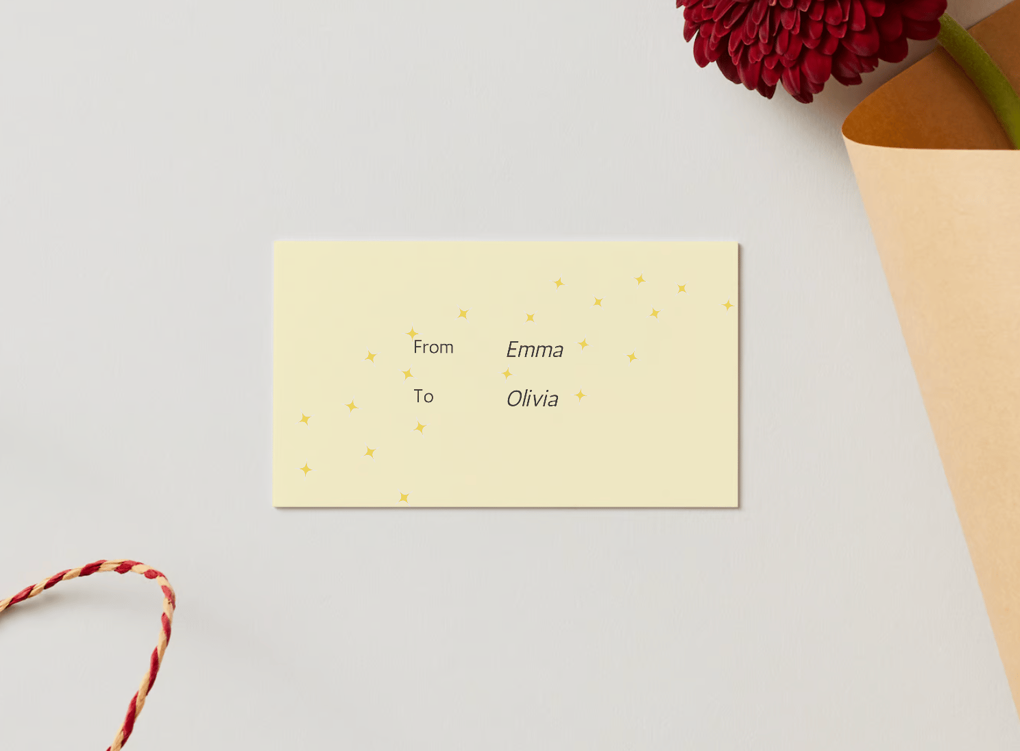 Customizable Minimalist Christmas Wishes Gift/Favor Tag| Digital Canva Template. Mock card back view