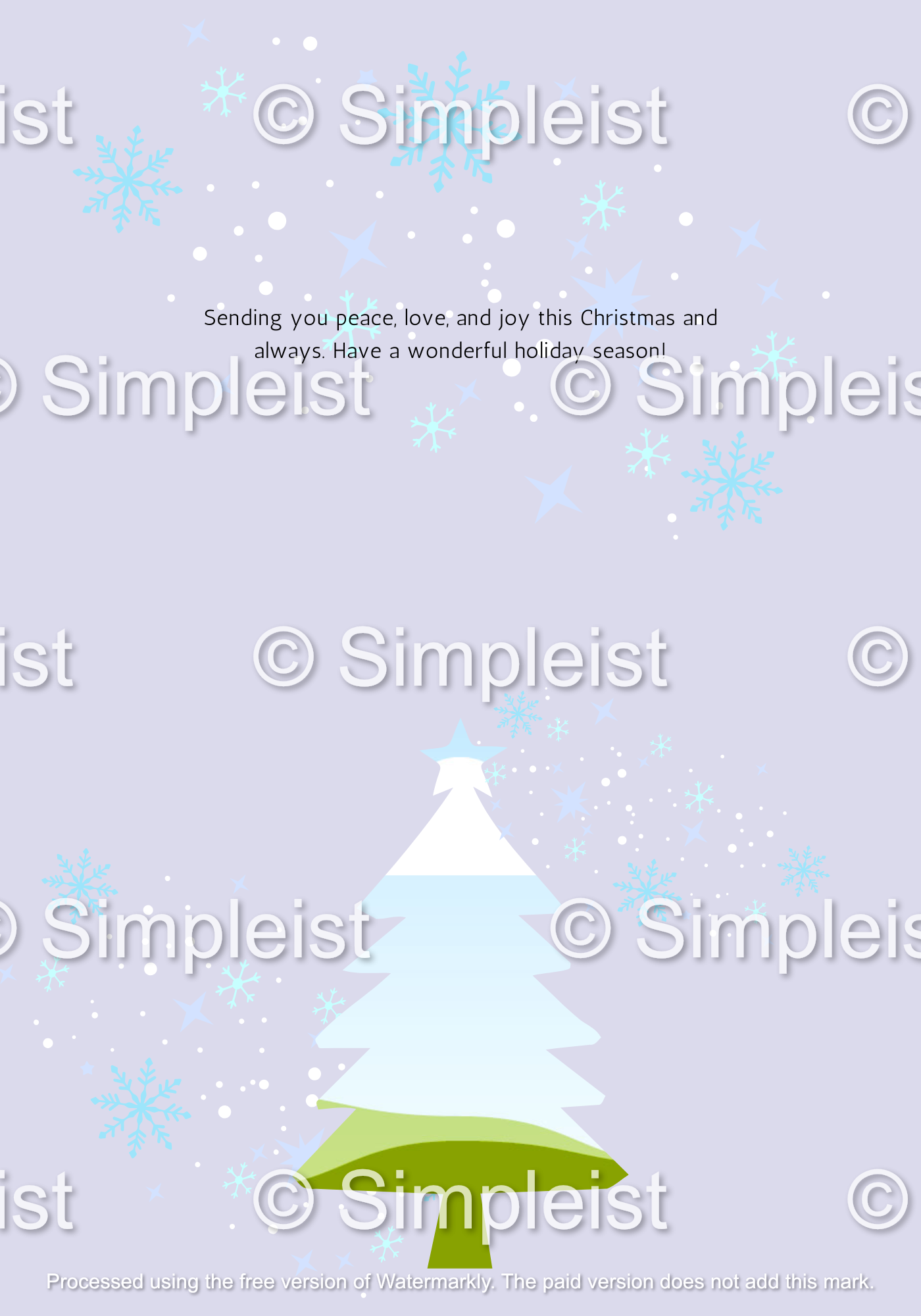 Customizable Pastel Christmas Trees Watercolor Folded Card Landscape | Digital Canva Template. Inside design