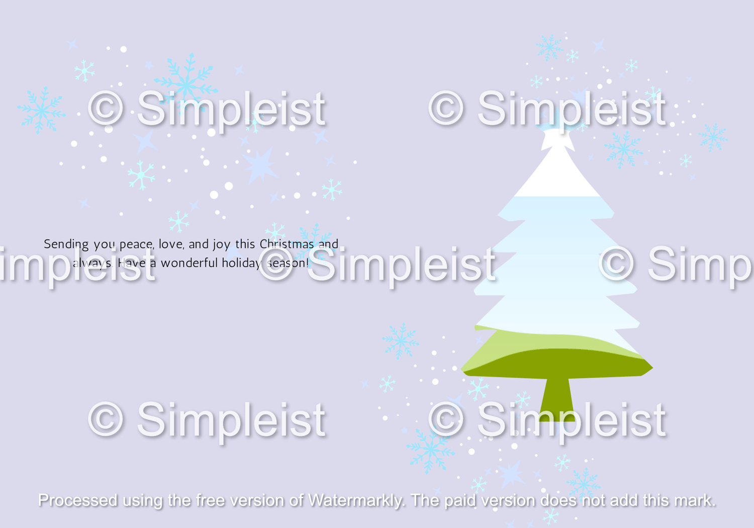 Customizable Pastel Christmas Trees Watercolor Folded Card Portrait | Digital Canva Template. Inside view
