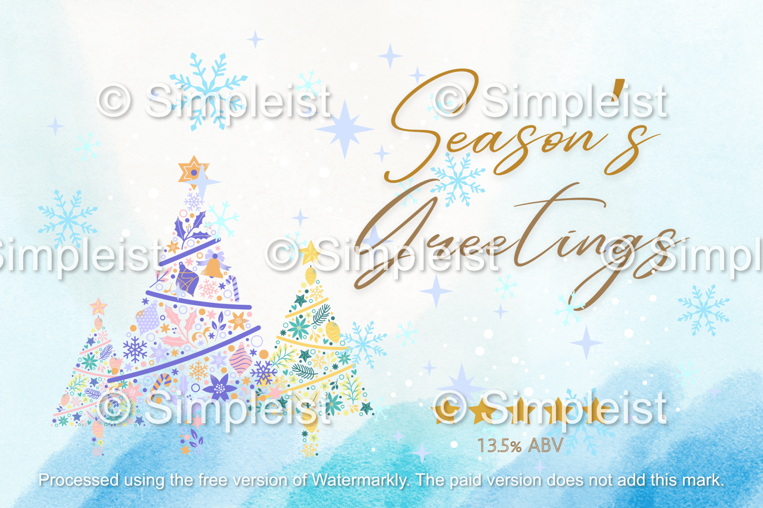 Customizable Pastel Christmas Trees Watercolor Sticker Label 6"x4" | Digital Canva Template. Design