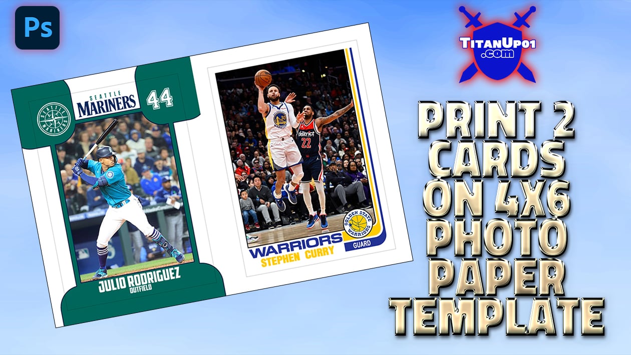 TitanUp01.com 4x6 Photo Paper Trading Card Printing Template