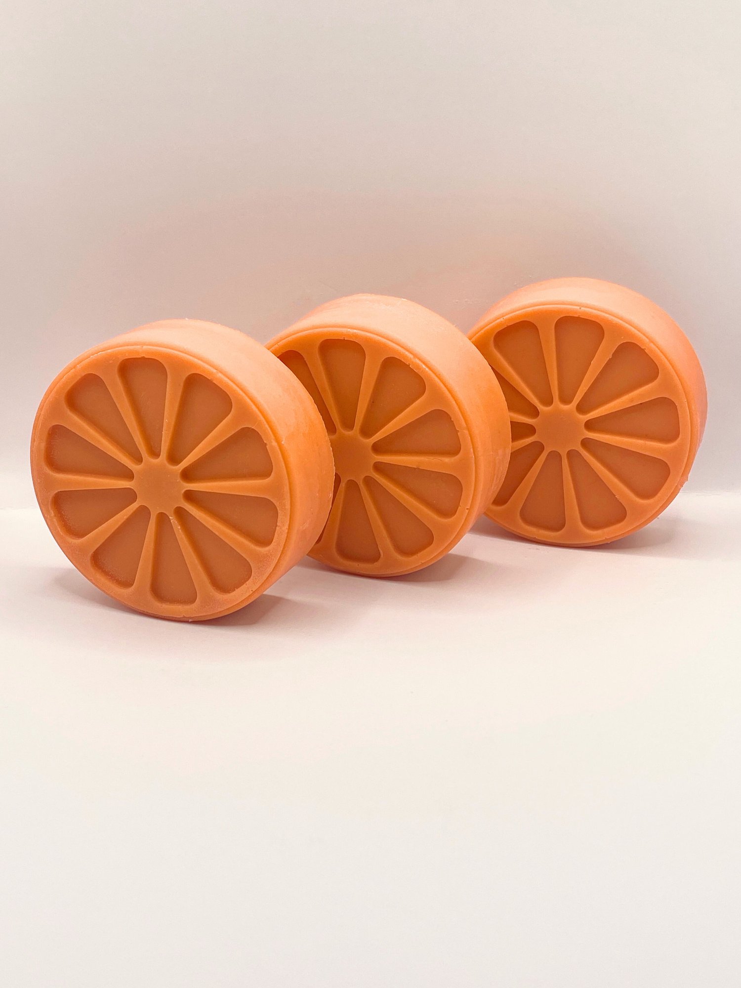 Handmade round orange slice soaps