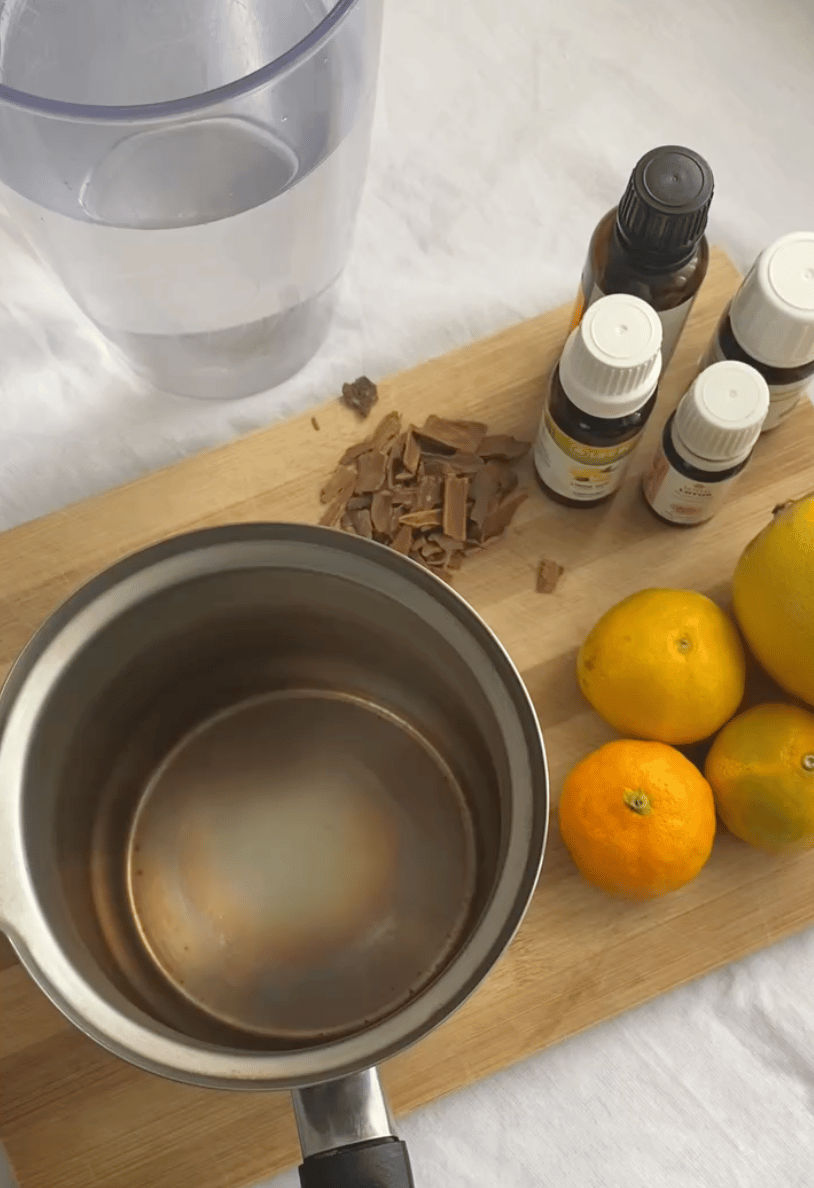 Ambientador casero fácil, rápido y ecónomico con aceites esenciales y pieles de cítricos.