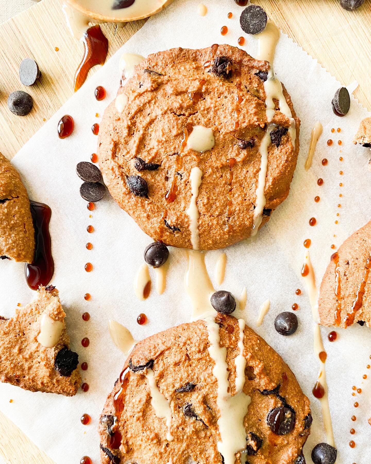 Galletas de castaña y chocolate sin gluten.