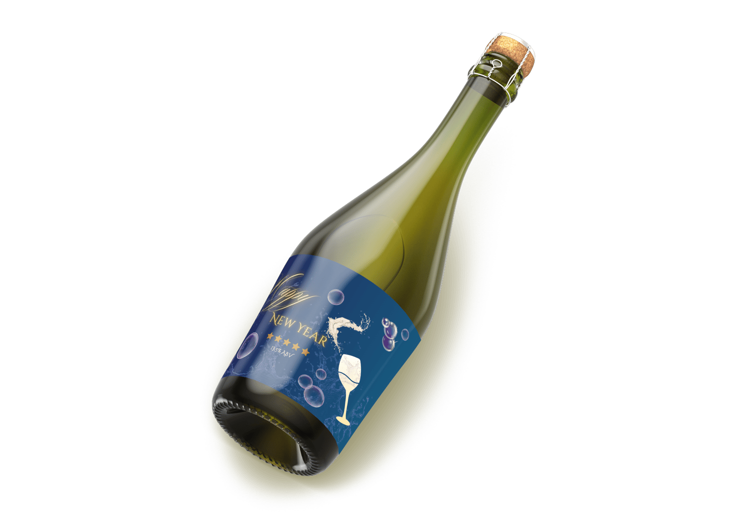 Customizable Cheers to Love Sticker Label 6"x4" | Digital Canva Template. Mock sticker on dark wine bottle