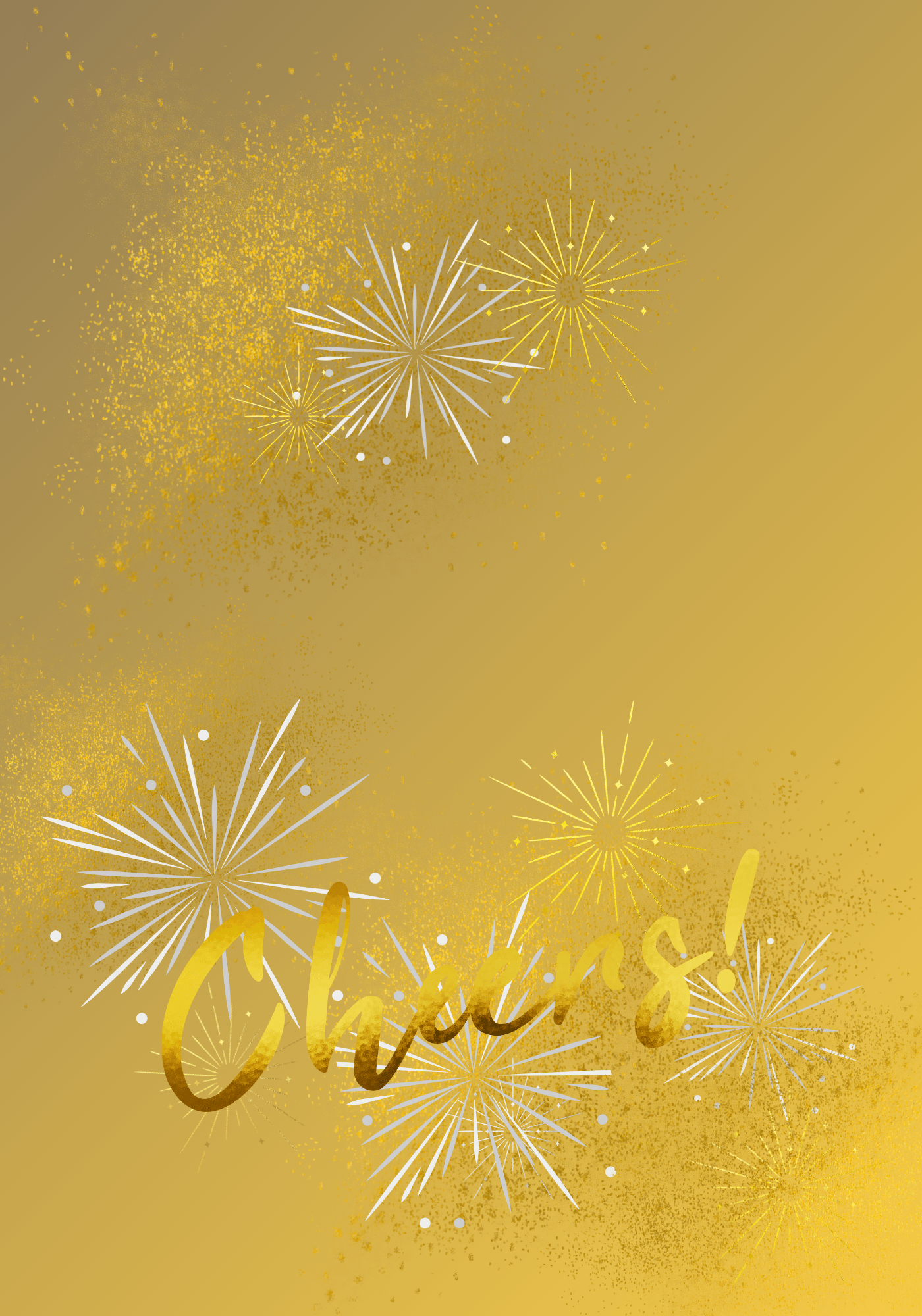 Customizable Bold Cheers Celebration Folded Card Landscape | Digital Canva Template. Outside design