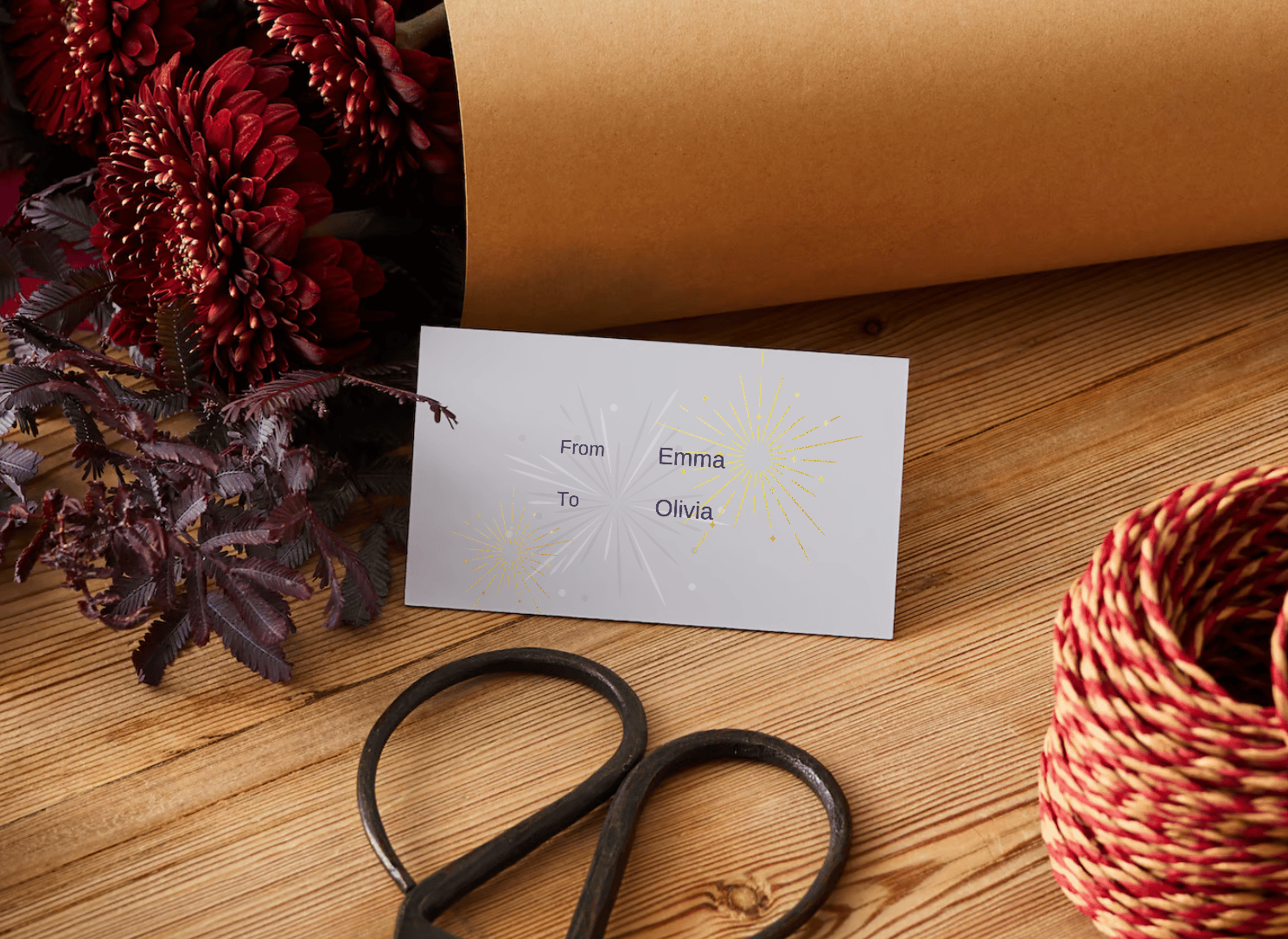 Customizable Bold Cheers Celebration Gift/Favor Tag| Digital Canva Template. Mock card back view