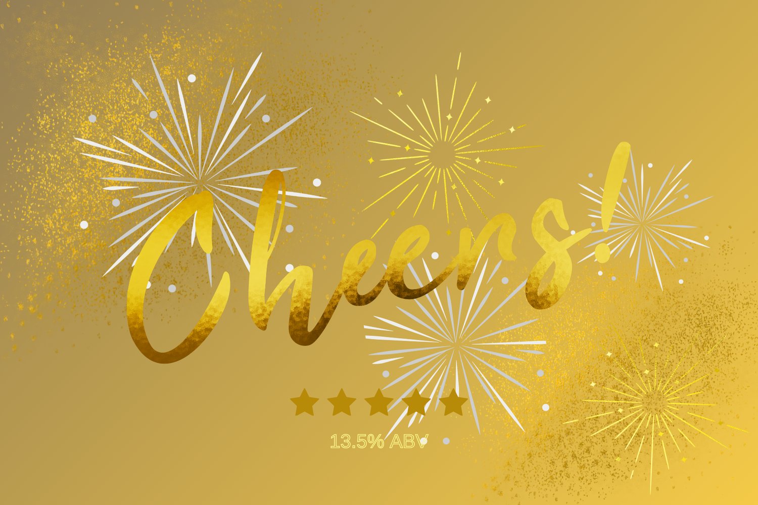 Customizable Bold Cheers Celebration Sticker Label 6"x4" | Digital Canva Template. Design