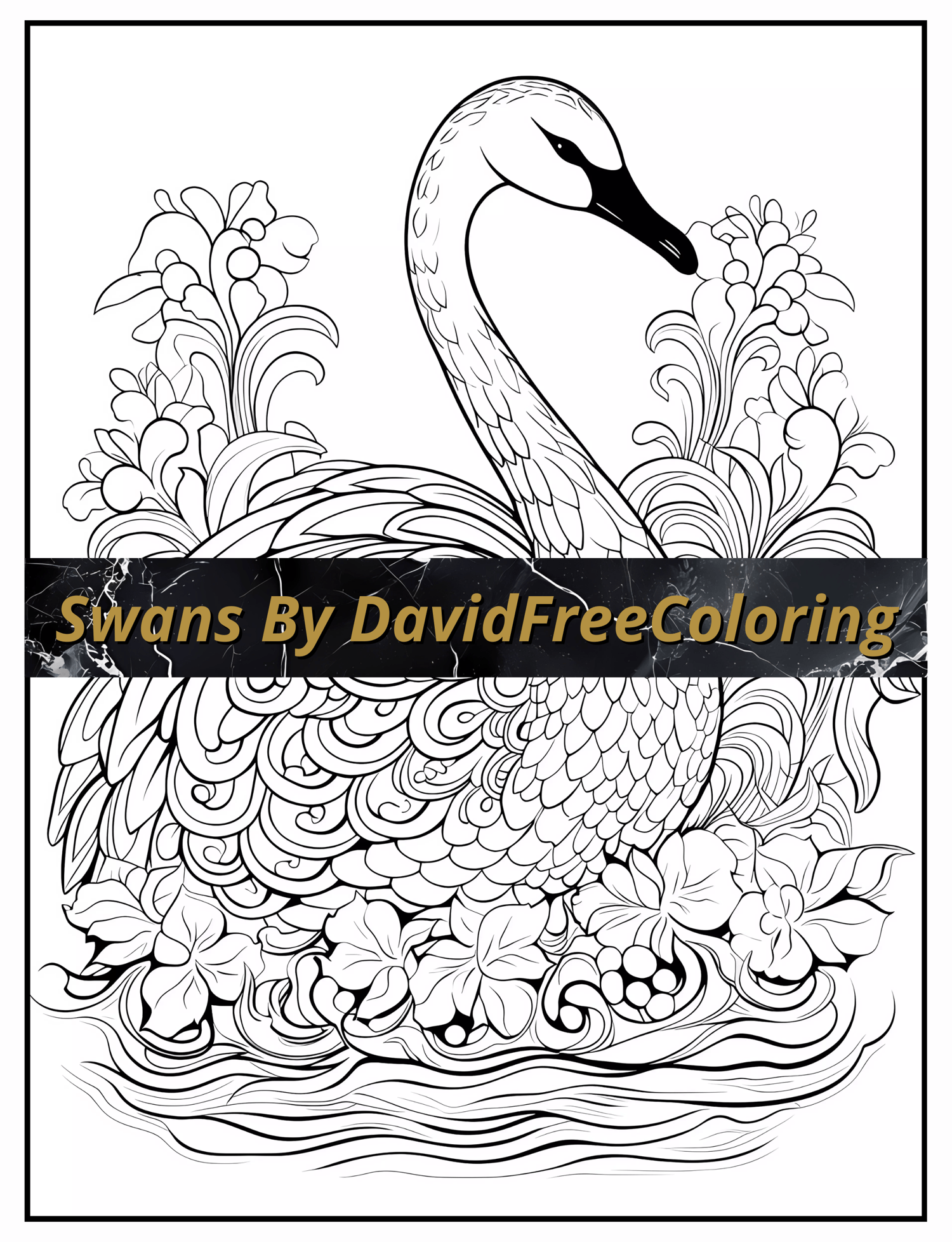 Swans Coloring Book is a coloring book for adults with 40 Beautiful Swans images to color creatively, both through the download of PNG and PDF files. Swans Coloring Book Swans Coloring Image for Adult Coloring Pages Swans printable coloring book birds gif